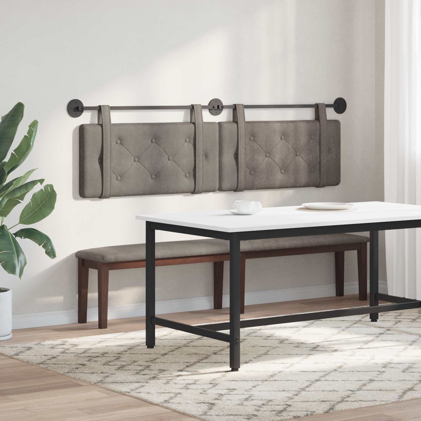 Hangend hoofdbord Grijs Antiek PU is nu te koop bij PeponiXL, paradijselijk wonen!