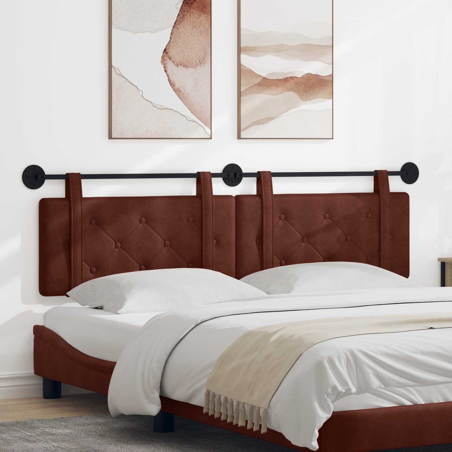 Hangend hoofdbord Glanzend Bruin Antiek PU is nu te koop bij PeponiXL, paradijselijk wonen!