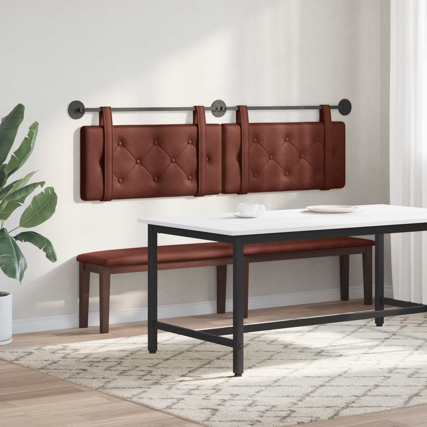 Hangend hoofdbord Glanzend Bruin Antiek PU is nu te koop bij PeponiXL, paradijselijk wonen!