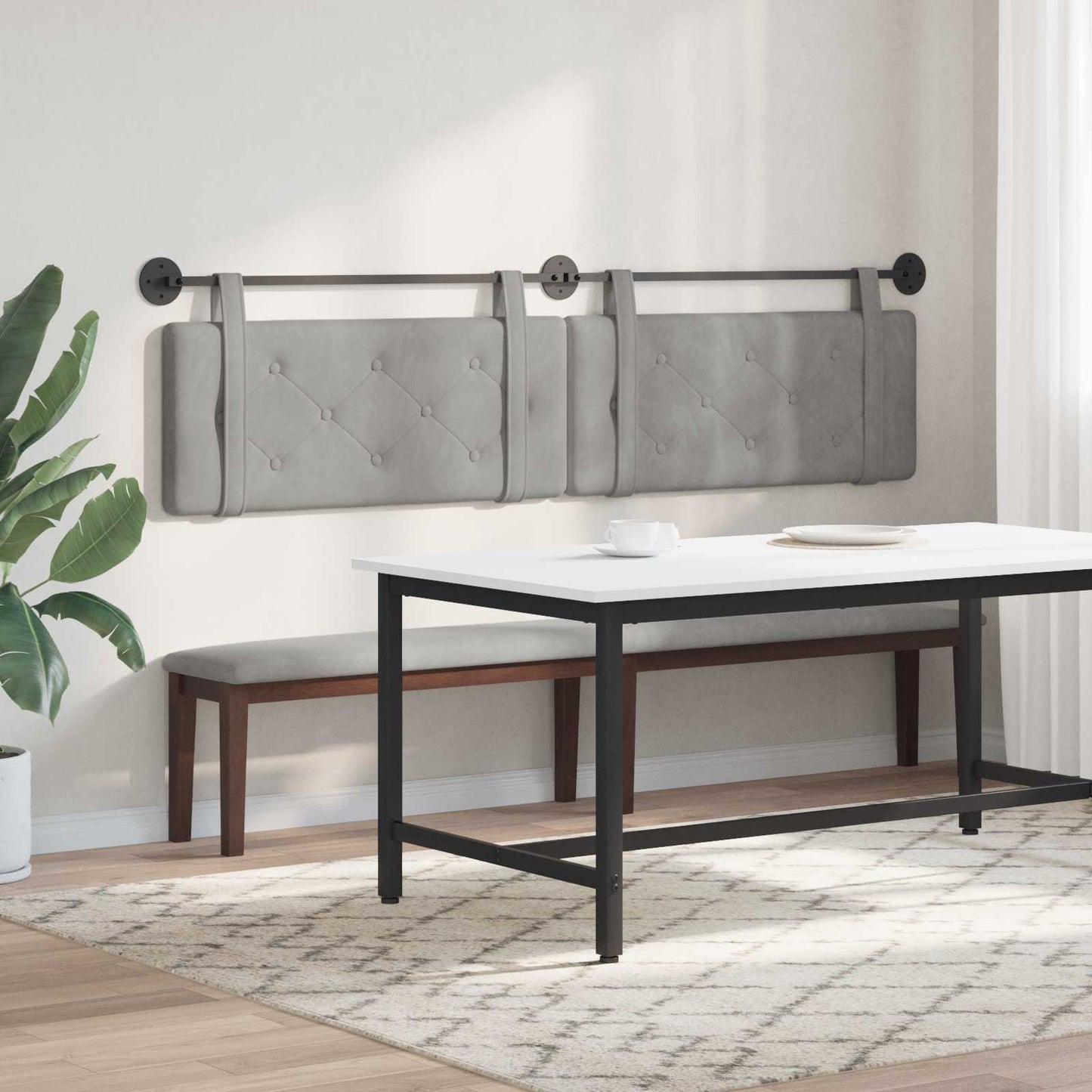 Hangend hoofdbord Lichtgrijs Fluweel is nu te koop bij PeponiXL, paradijselijk wonen!