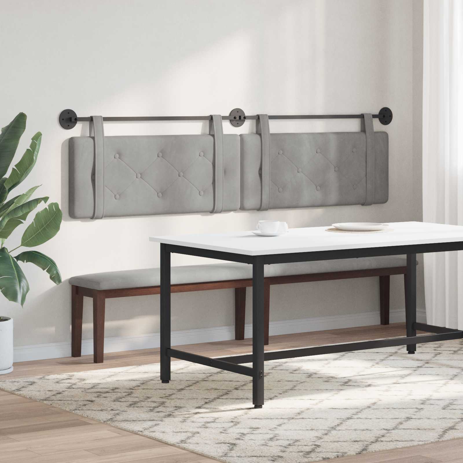 Hangend hoofdbord Lichtgrijs Fluweel is nu te koop bij PeponiXL, paradijselijk wonen!
