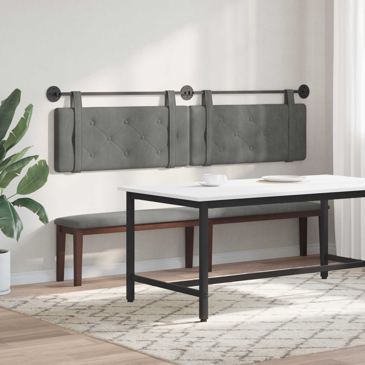 Hangend hoofdbord Donkergrijs Fluweel is nu te koop bij PeponiXL, paradijselijk wonen!