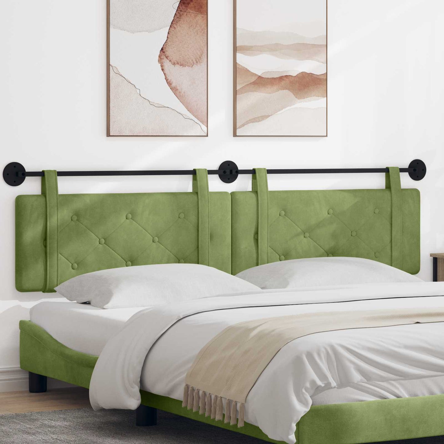 Hangend hoofdbord Lichtgroen Fluweel is nu te koop bij PeponiXL, paradijselijk wonen!