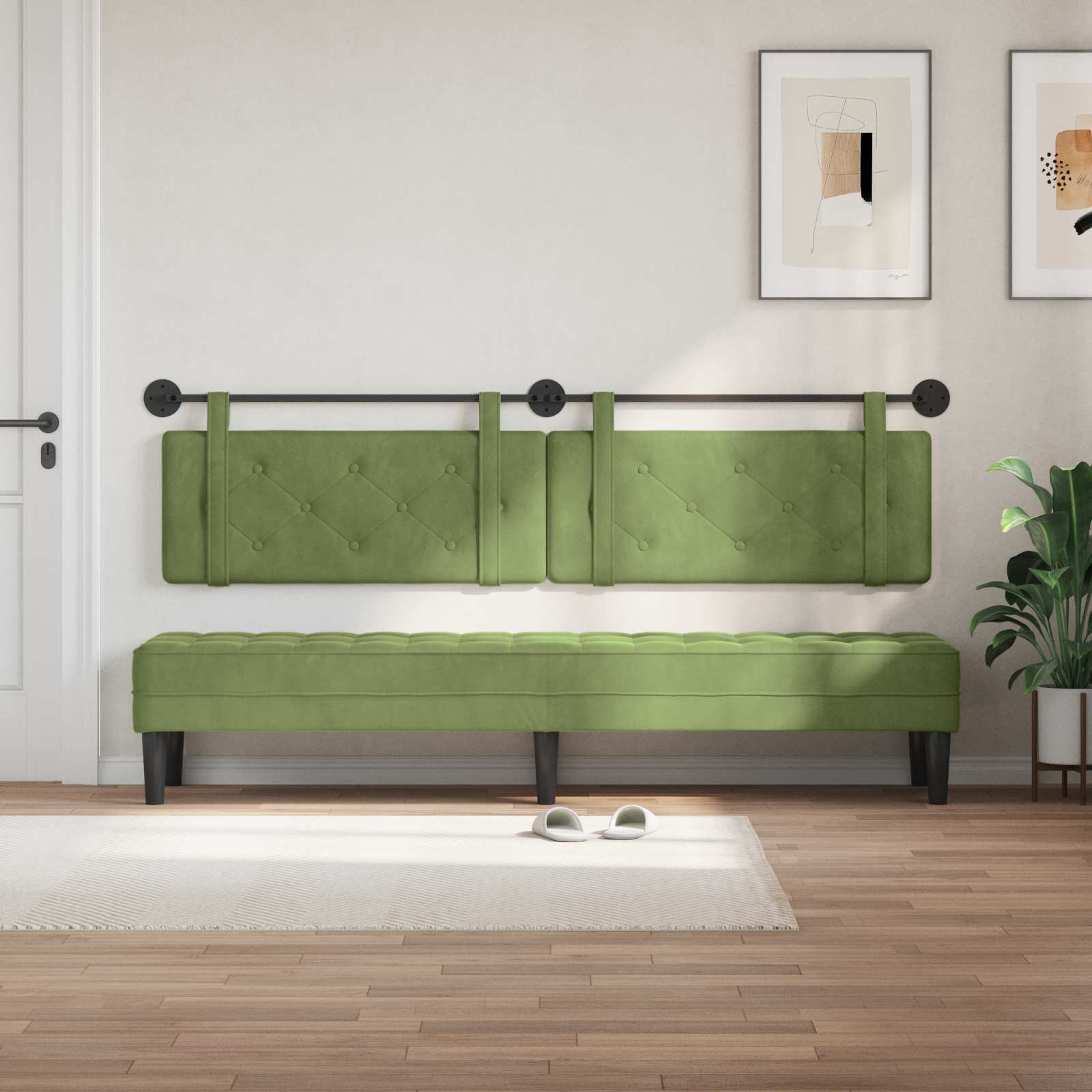 Hangend hoofdbord Lichtgroen Fluweel is nu te koop bij PeponiXL, paradijselijk wonen!