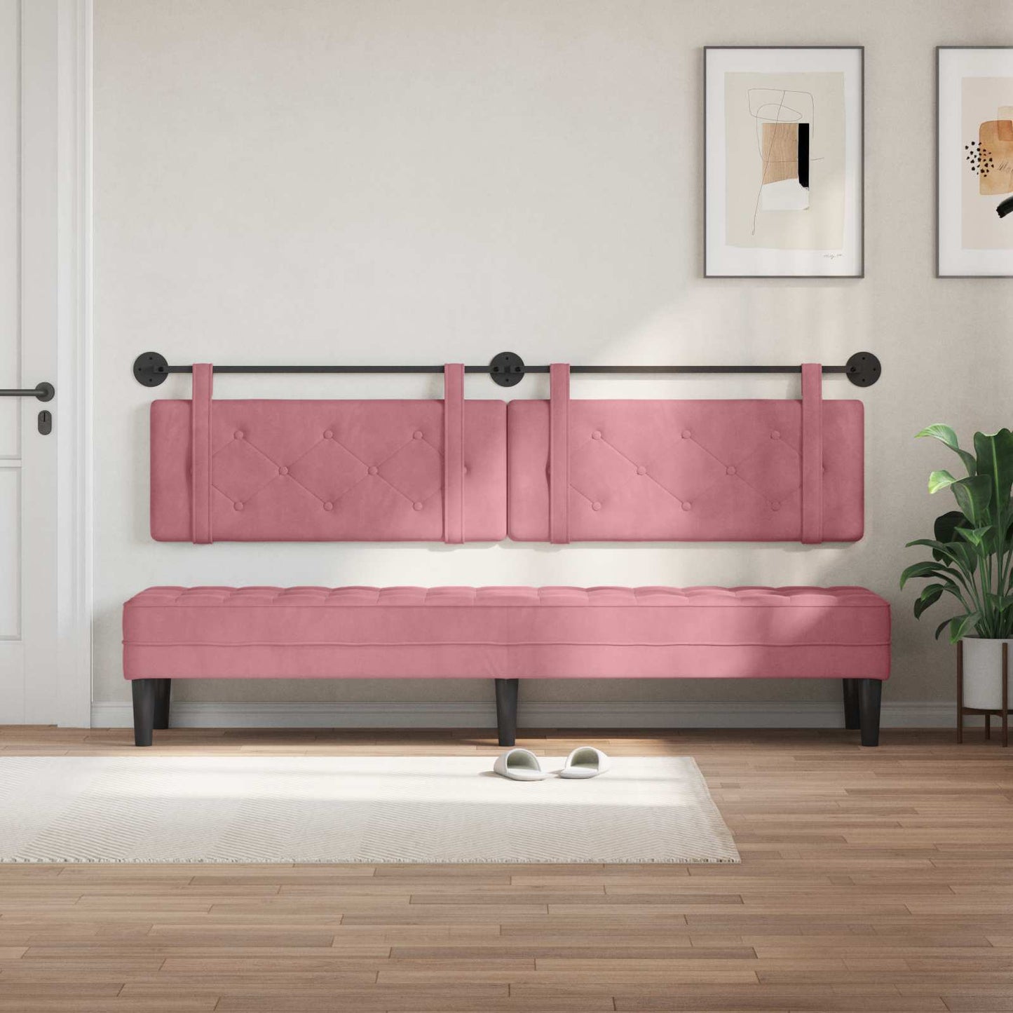 Hangend hoofdbord Roze Fluweel is nu te koop bij PeponiXL, paradijselijk wonen!