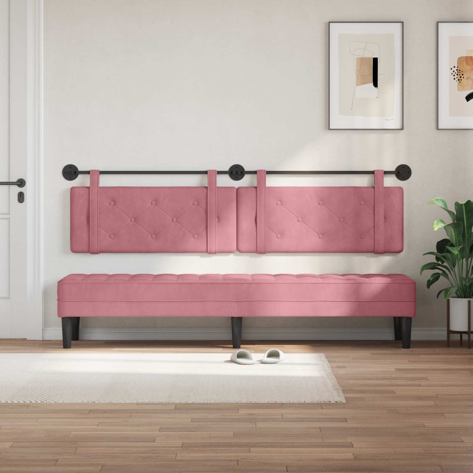 Hangend hoofdbord Roze Fluweel is nu te koop bij PeponiXL, paradijselijk wonen!