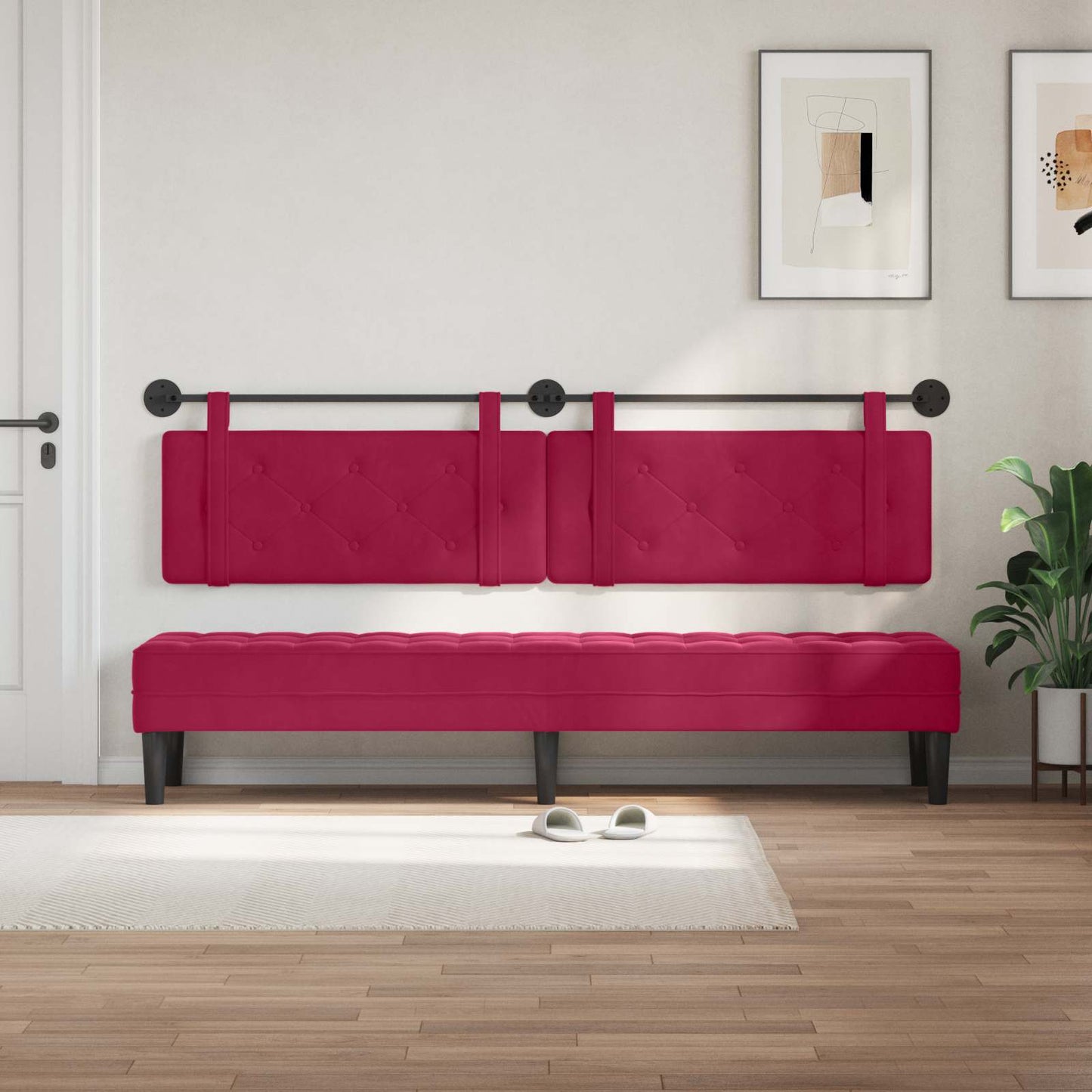 Hangend hoofdbord Wijnrood Fluweel is nu te koop bij PeponiXL, paradijselijk wonen!