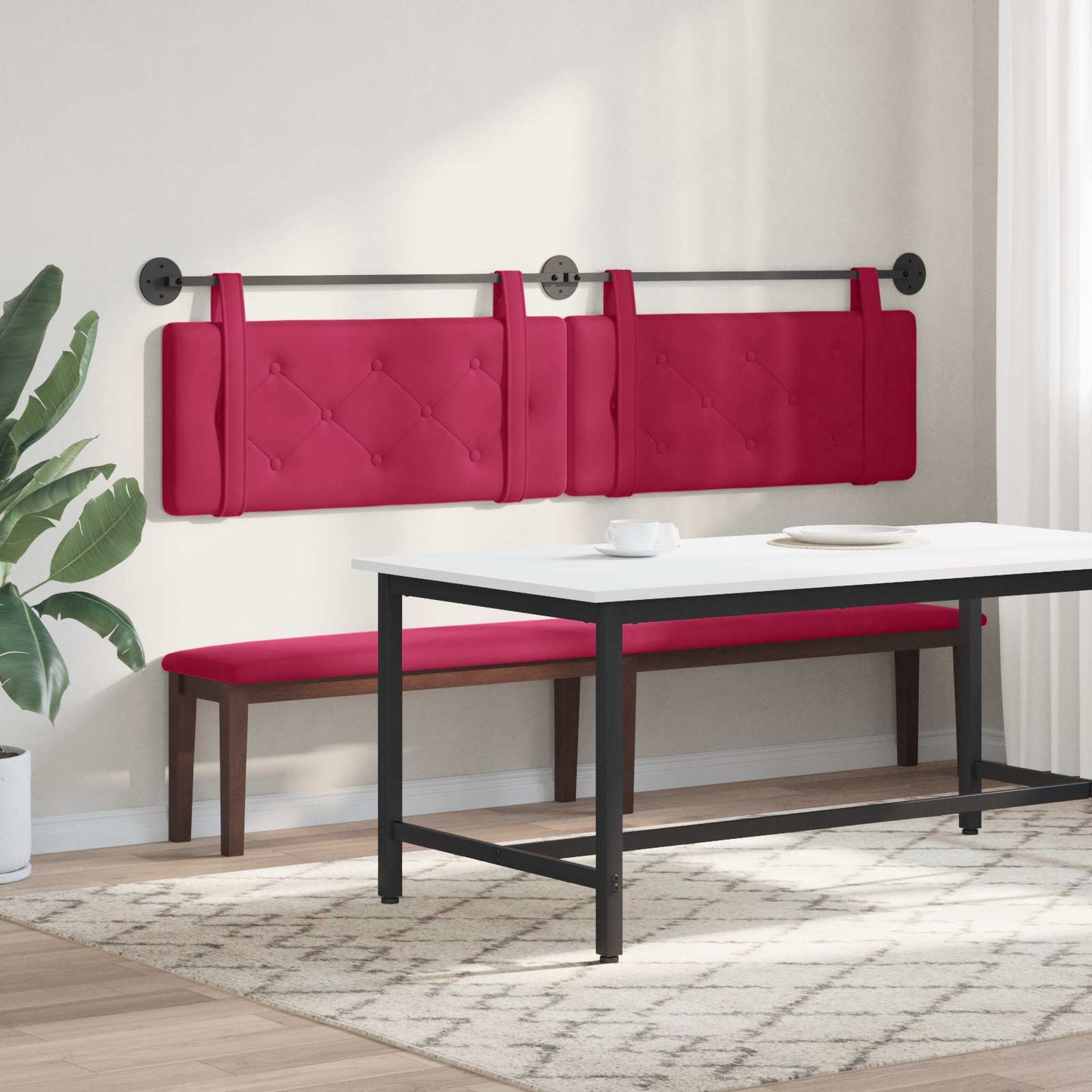 Hangend hoofdbord Wijnrood Fluweel is nu te koop bij PeponiXL, paradijselijk wonen!