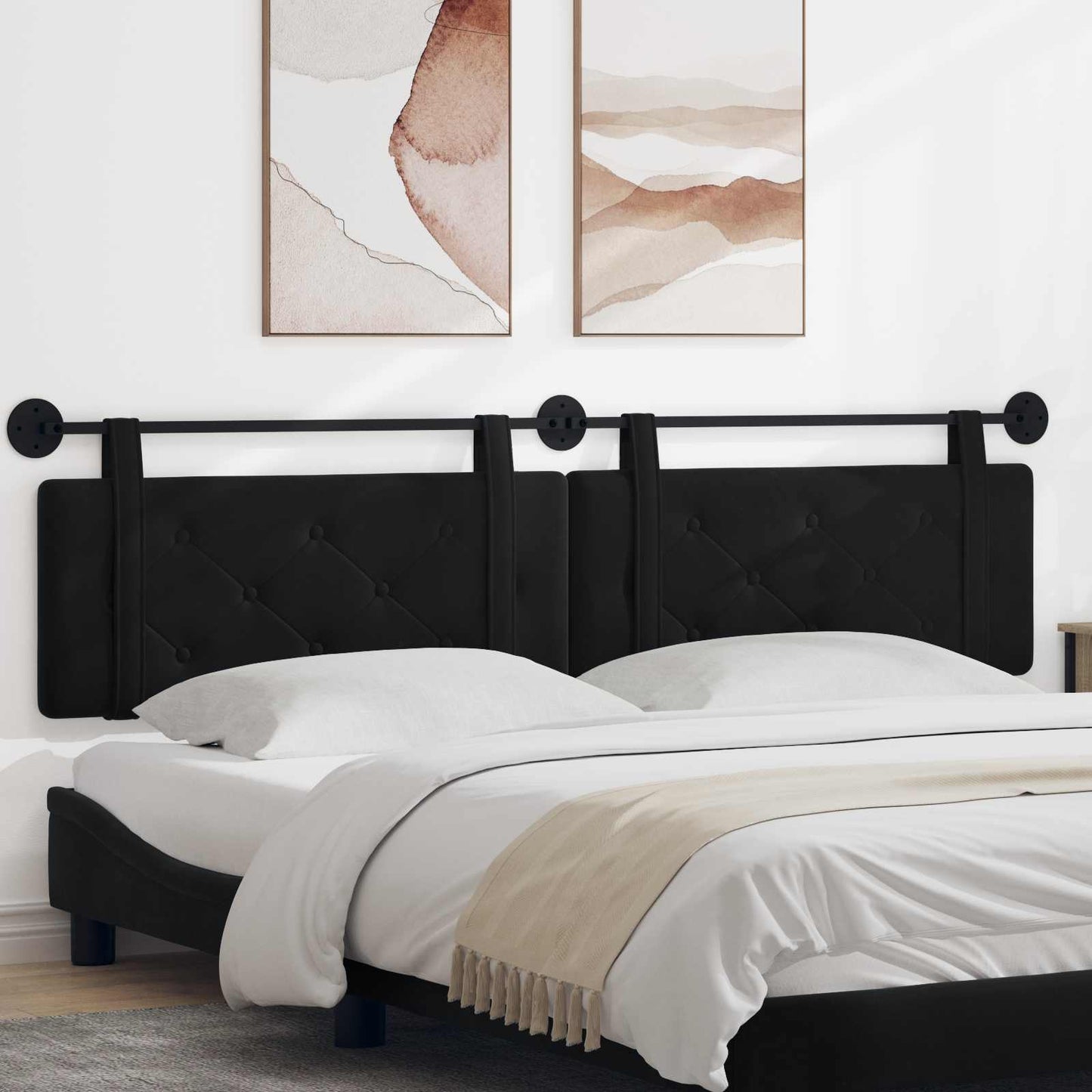 Hangend hoofdbord Zwart Fluweel is nu te koop bij PeponiXL, paradijselijk wonen!