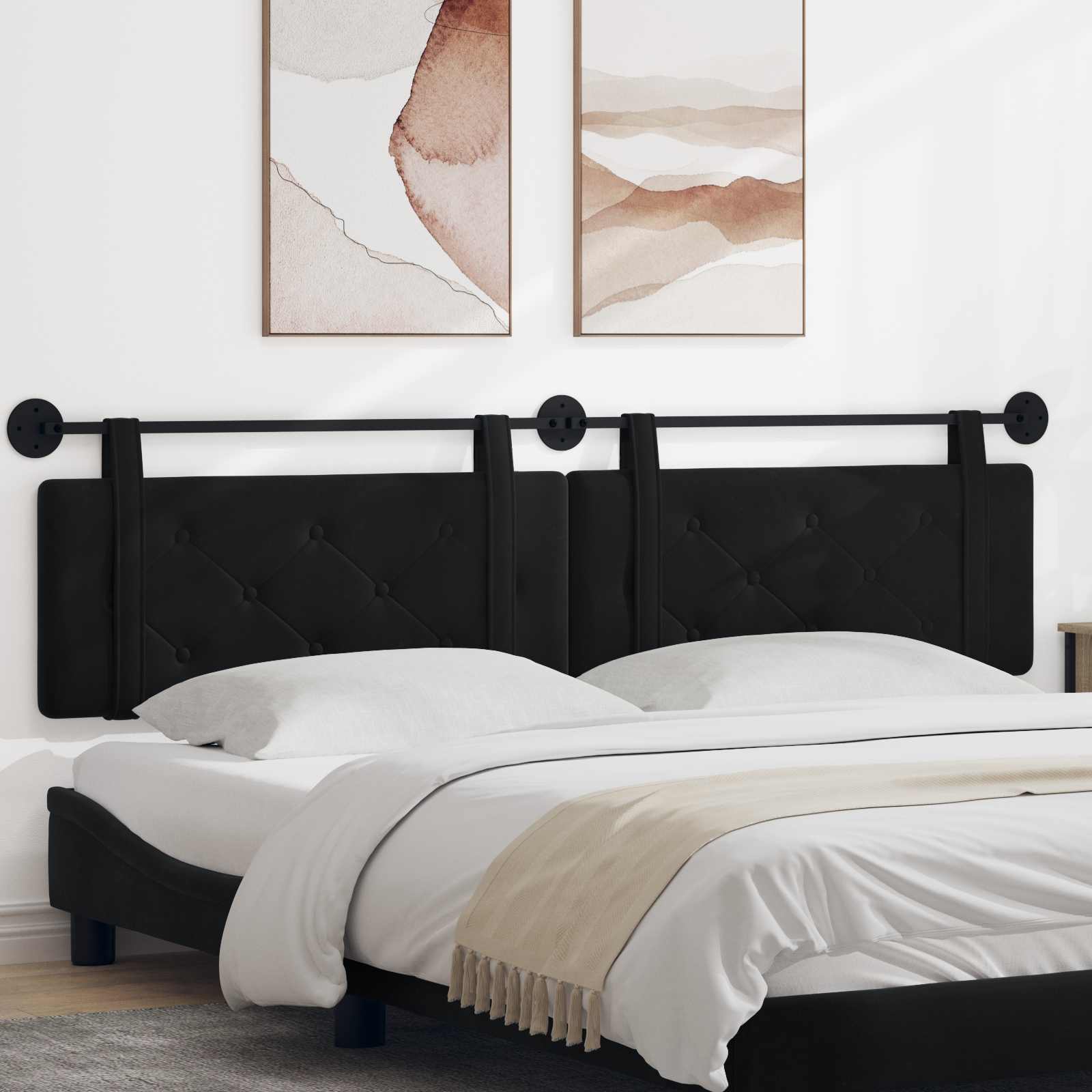 Hangend hoofdbord Zwart Fluweel is nu te koop bij PeponiXL, paradijselijk wonen!
