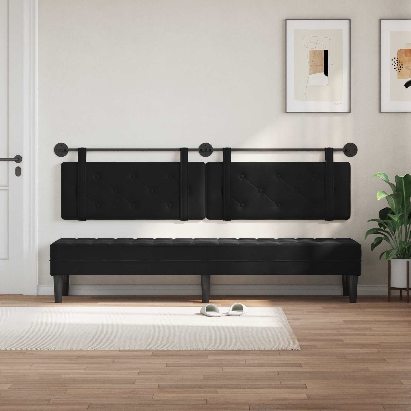 Hangend hoofdbord Zwart Fluweel is nu te koop bij PeponiXL, paradijselijk wonen!