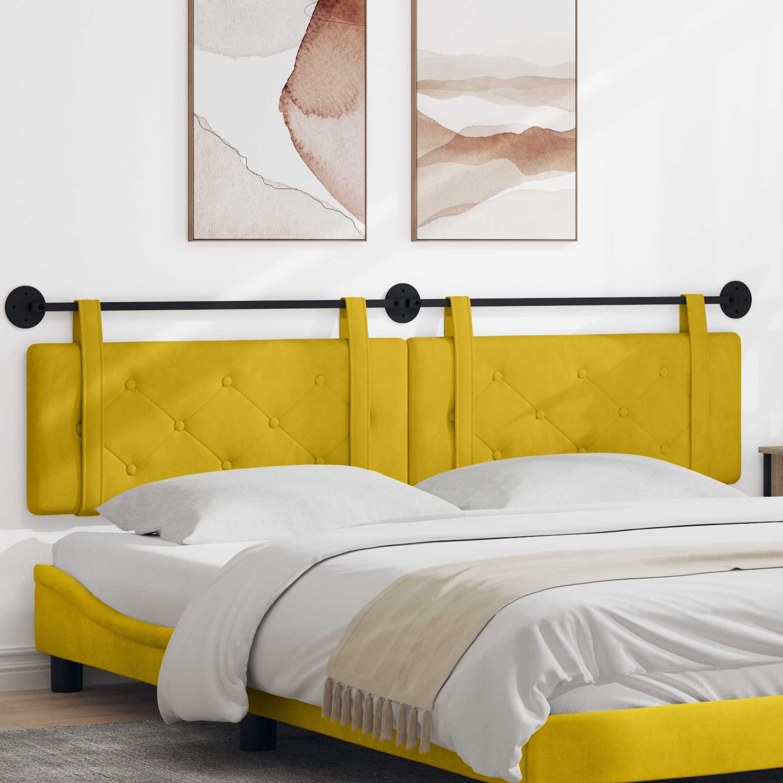 Hangend hoofdbord Geel Fluweel is nu te koop bij PeponiXL, paradijselijk wonen!