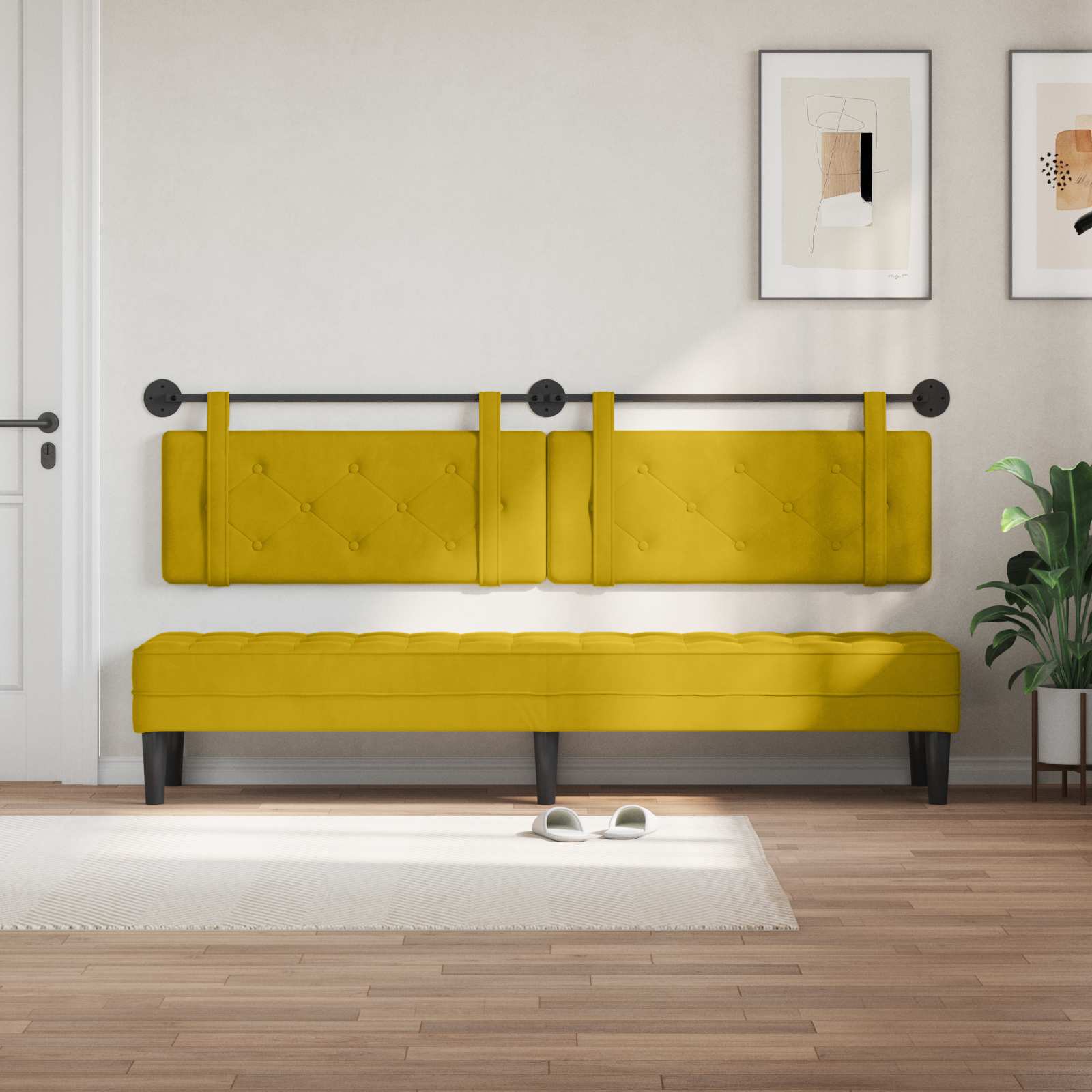 Hangend hoofdbord Geel Fluweel is nu te koop bij PeponiXL, paradijselijk wonen!