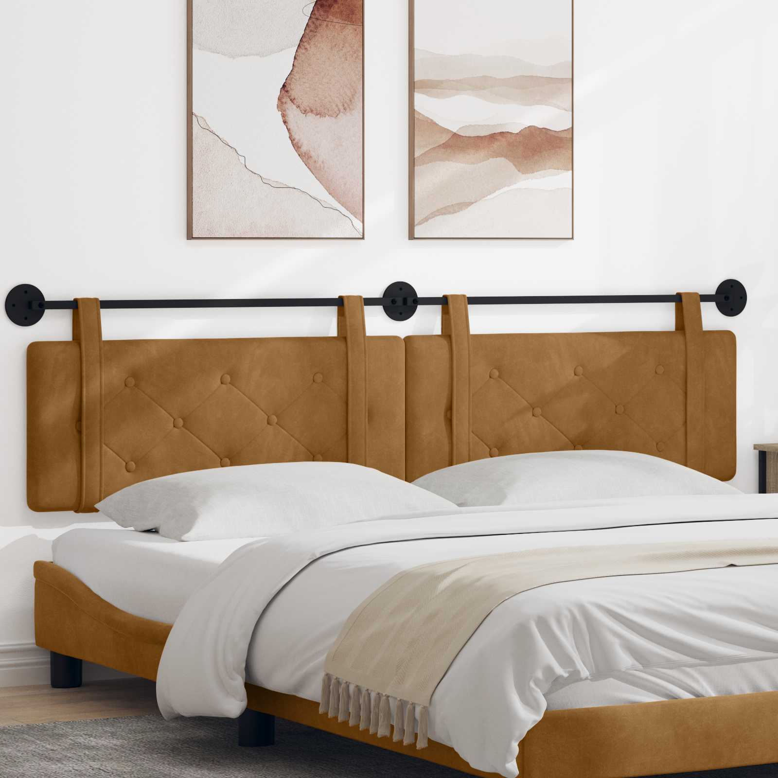 Hangend hoofdbord Bruin Fluweel is nu te koop bij PeponiXL, paradijselijk wonen!