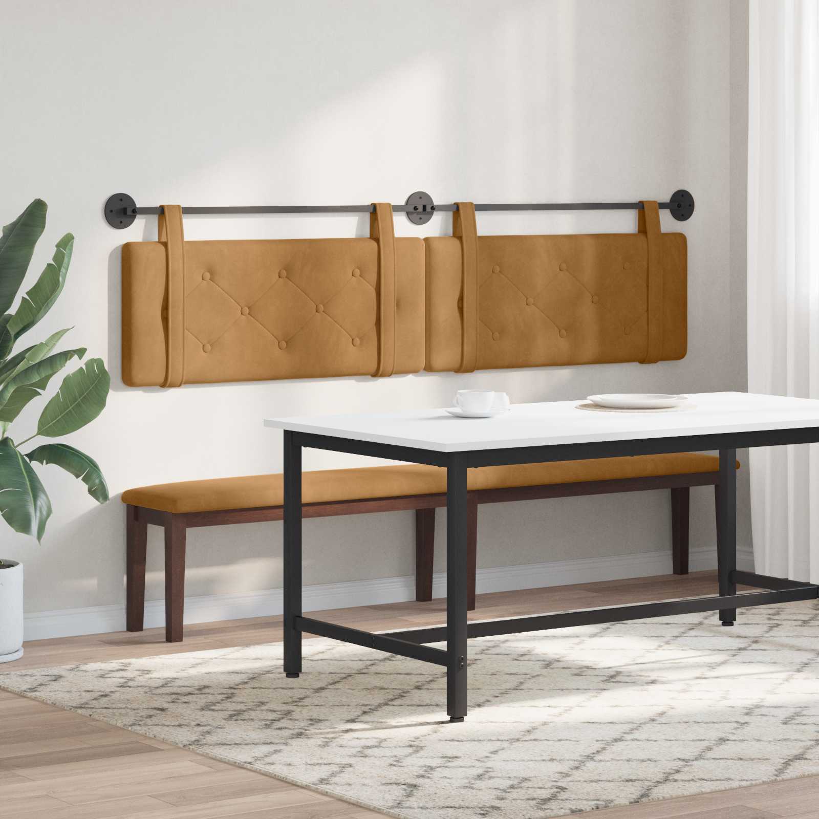 Hangend hoofdbord Bruin Fluweel is nu te koop bij PeponiXL, paradijselijk wonen!