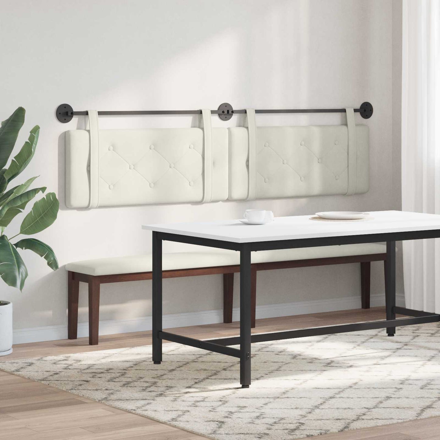 Hangend hoofdbord Crème Fluweel is nu te koop bij PeponiXL, paradijselijk wonen!