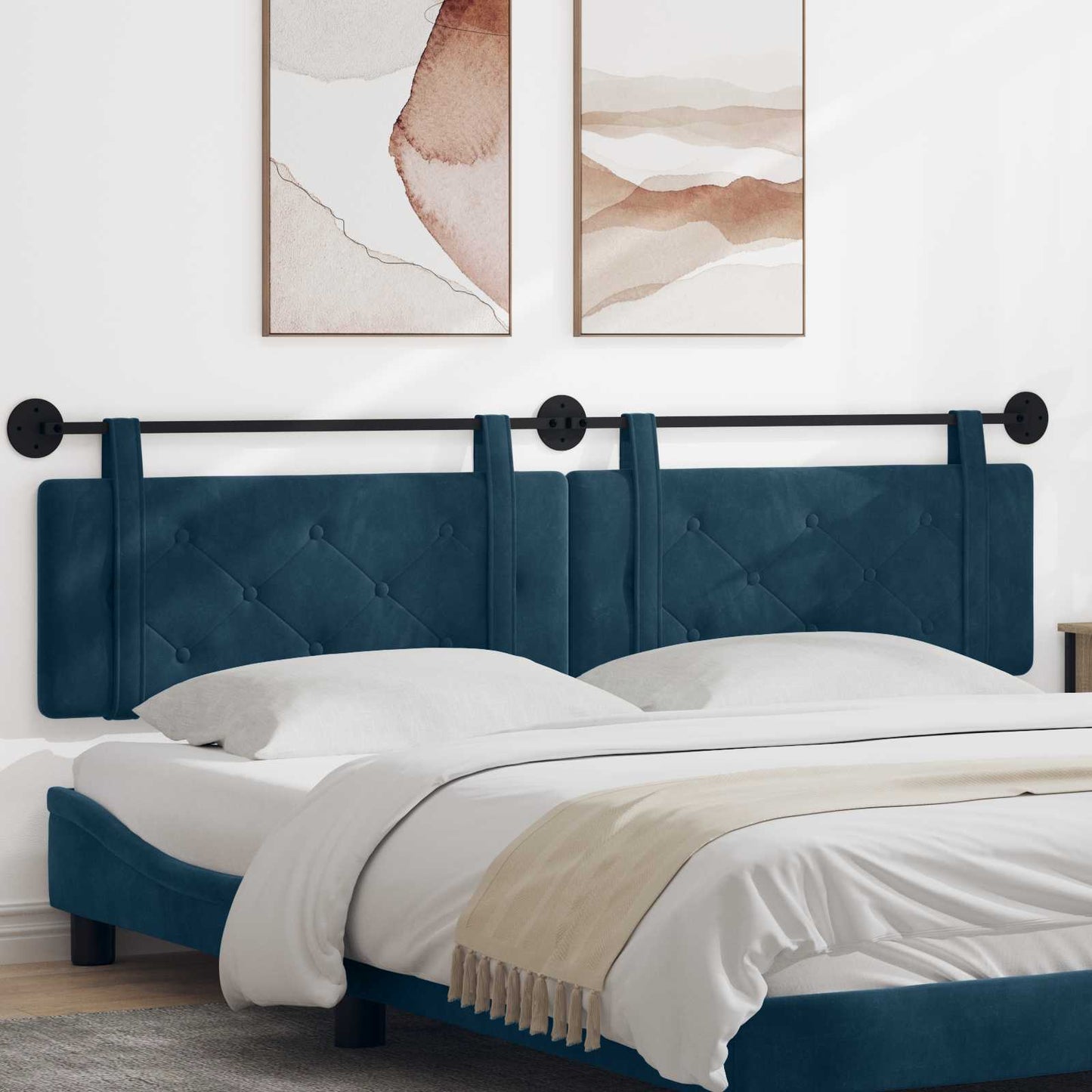 Hangend hoofdbord Blauw Fluweel is nu te koop bij PeponiXL, paradijselijk wonen!
