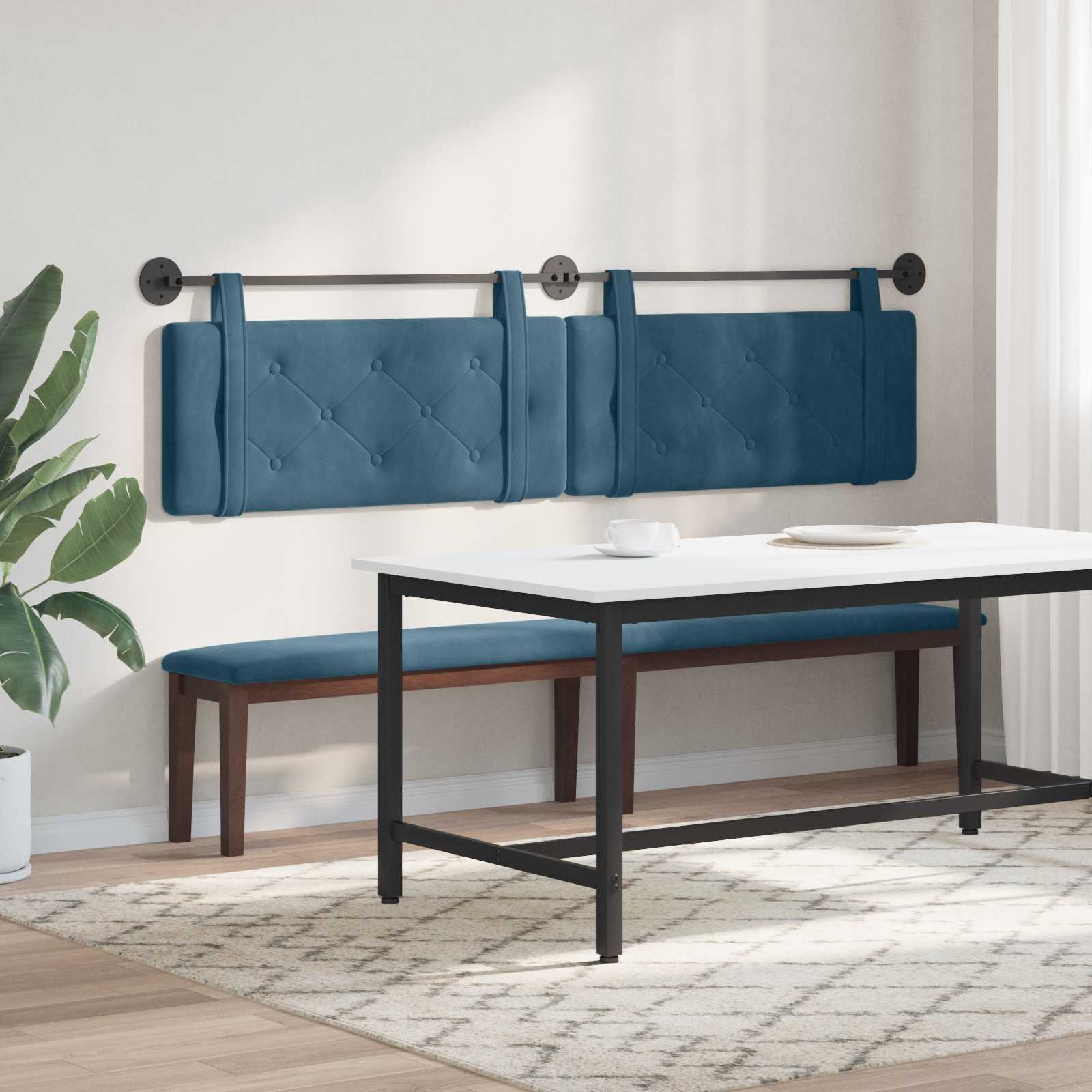 Hangend hoofdbord Blauw Fluweel is nu te koop bij PeponiXL, paradijselijk wonen!