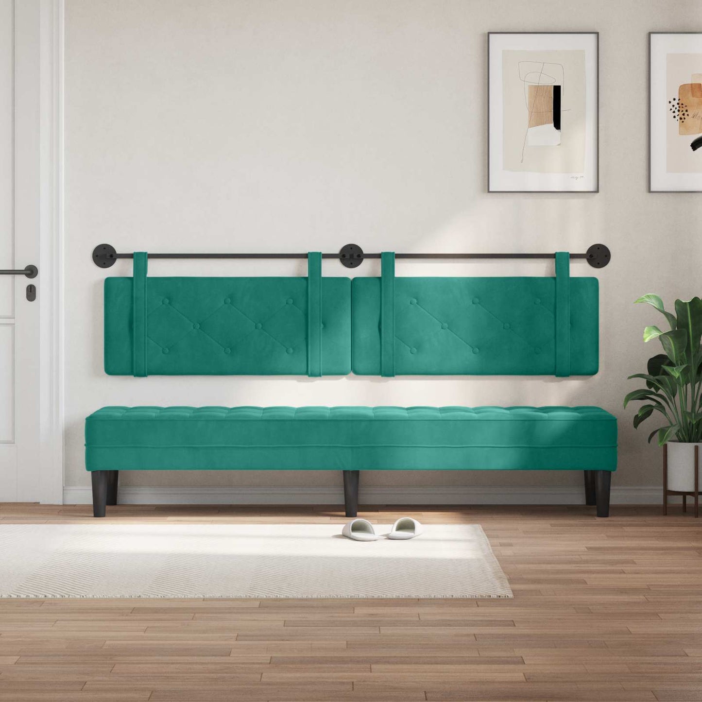 Hangend hoofdbord Turquoise Fluweel is nu te koop bij PeponiXL, paradijselijk wonen!