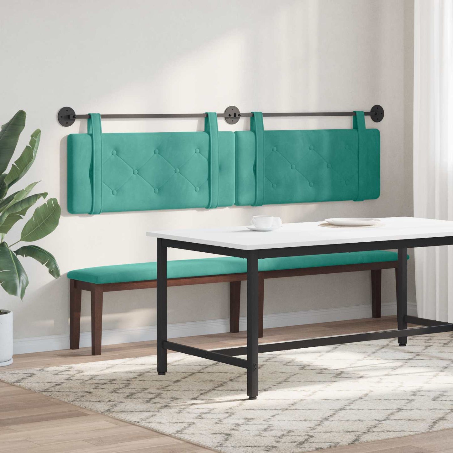 Hangend hoofdbord Turquoise Fluweel is nu te koop bij PeponiXL, paradijselijk wonen!