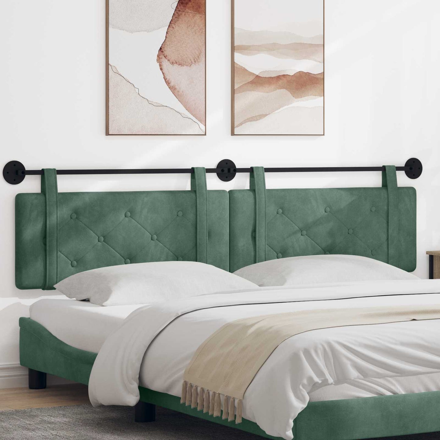 Hangend hoofdbord Zeegroen Fluweel is nu te koop bij PeponiXL, paradijselijk wonen!