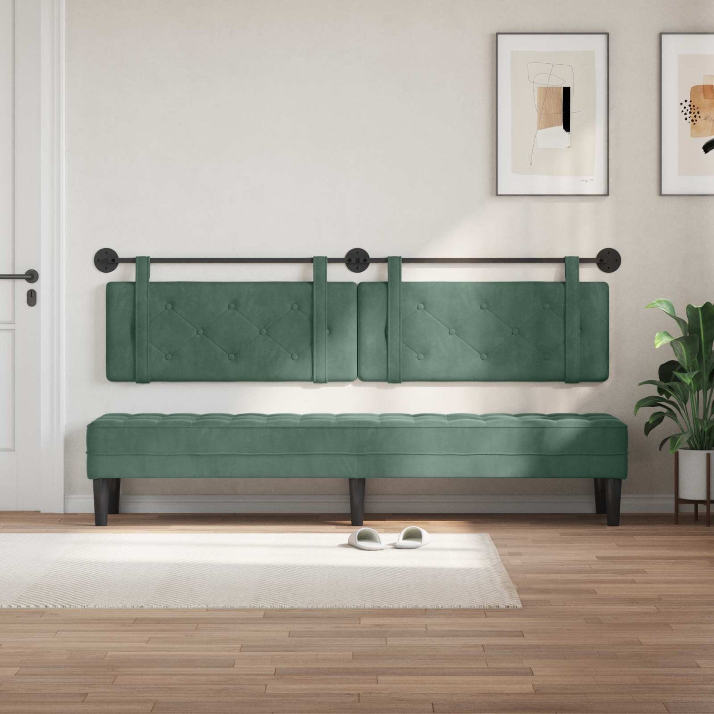 Hangend hoofdbord Zeegroen Fluweel is nu te koop bij PeponiXL, paradijselijk wonen!