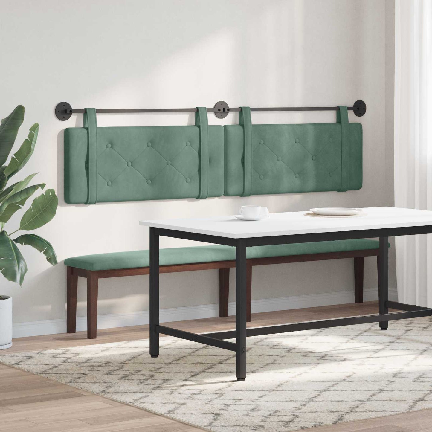 Hangend hoofdbord Zeegroen Fluweel is nu te koop bij PeponiXL, paradijselijk wonen!