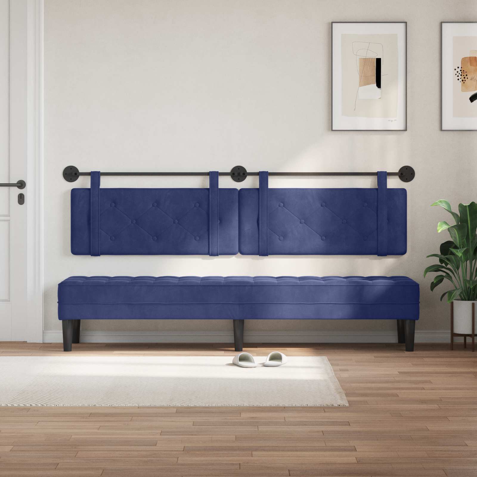 Hangend hoofdbord Politieblauw Fluweel is nu te koop bij PeponiXL, paradijselijk wonen!