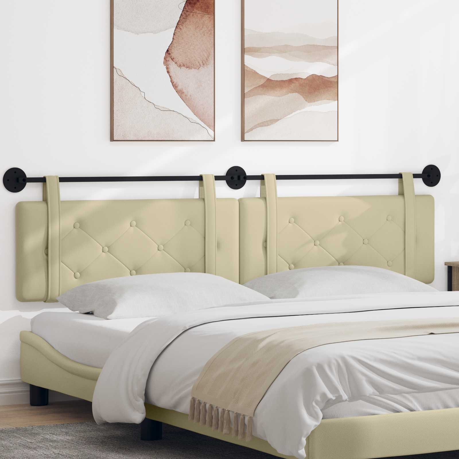 Hangend hoofdbord Crème Kunstleer is nu te koop bij PeponiXL, paradijselijk wonen!