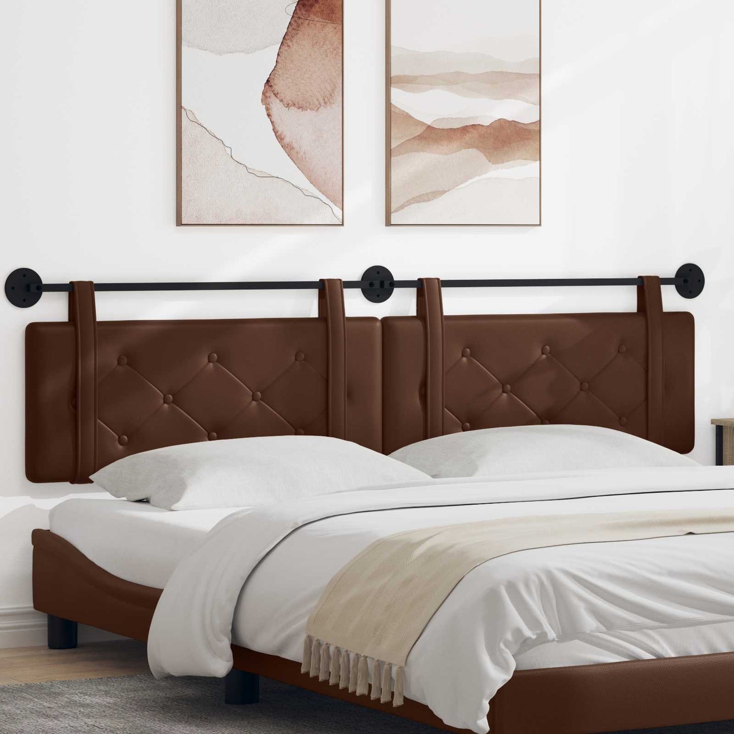 Hangend hoofdbord Bruin Kunstleer is nu te koop bij PeponiXL, paradijselijk wonen!