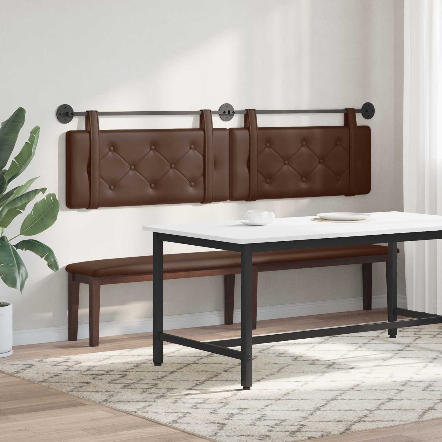 Hangend hoofdbord Bruin Kunstleer is nu te koop bij PeponiXL, paradijselijk wonen!