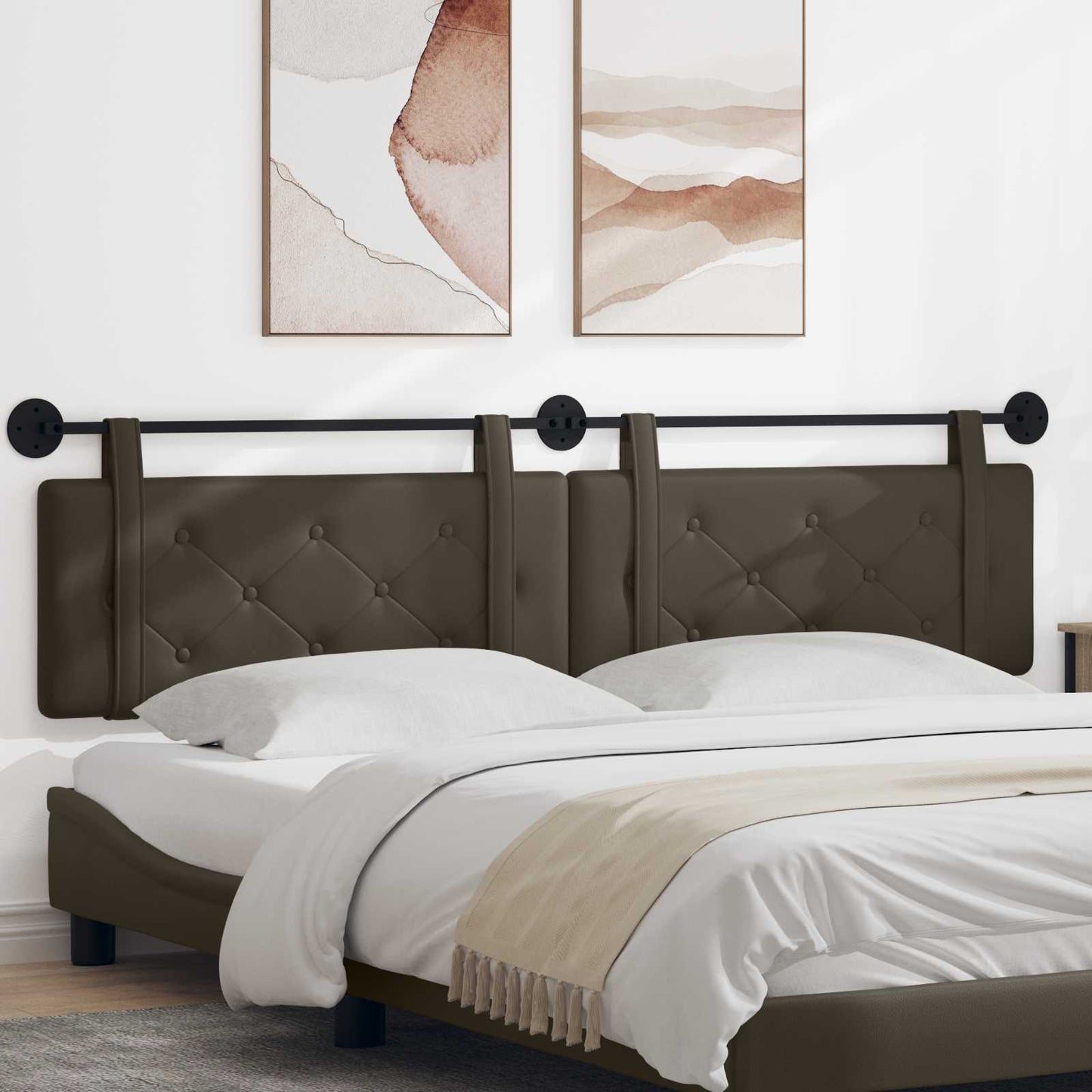 Hangend hoofdbord Grijs Kunstleer is nu te koop bij PeponiXL, paradijselijk wonen!