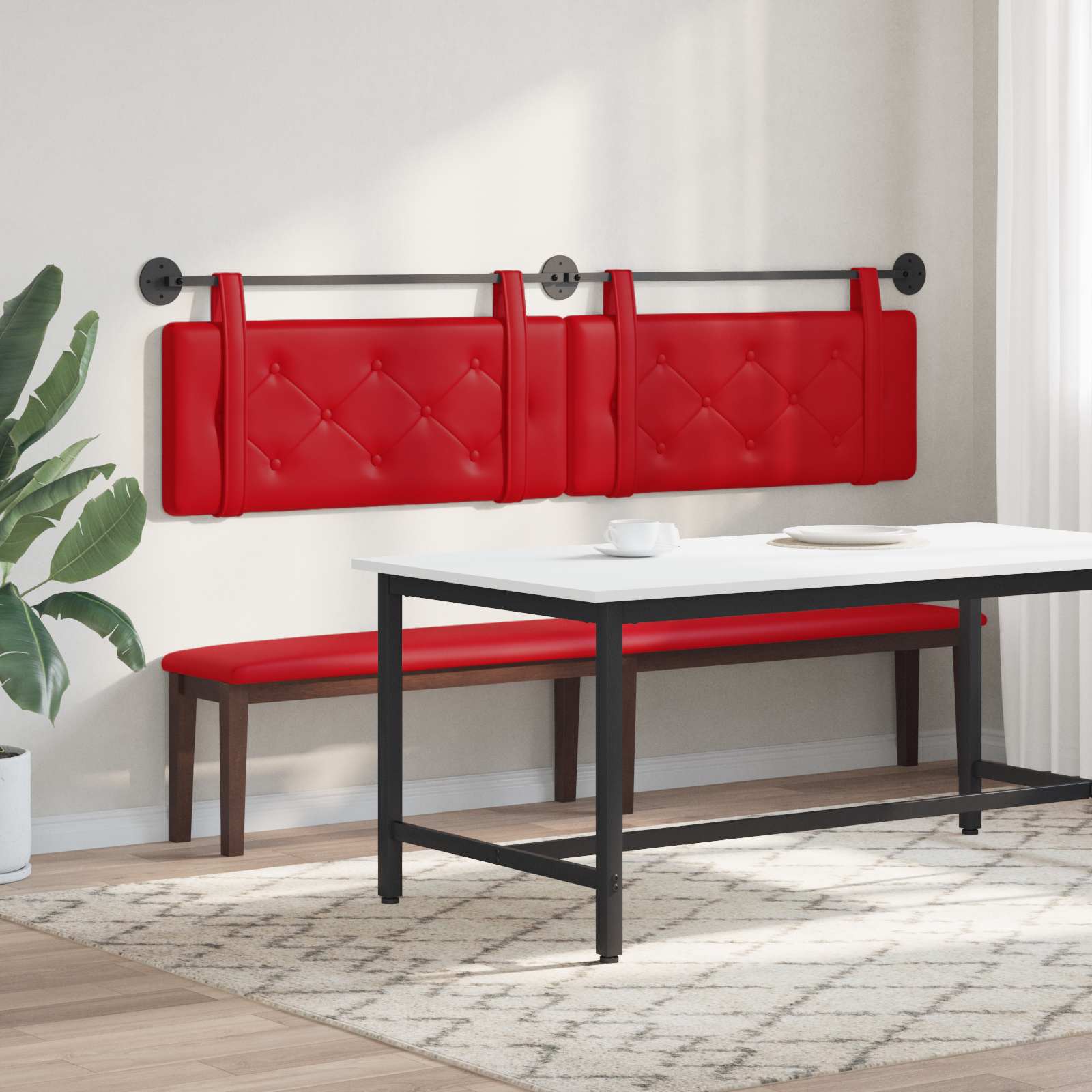 Hangend hoofdbord Rood Kunstleer is nu te koop bij PeponiXL, paradijselijk wonen!