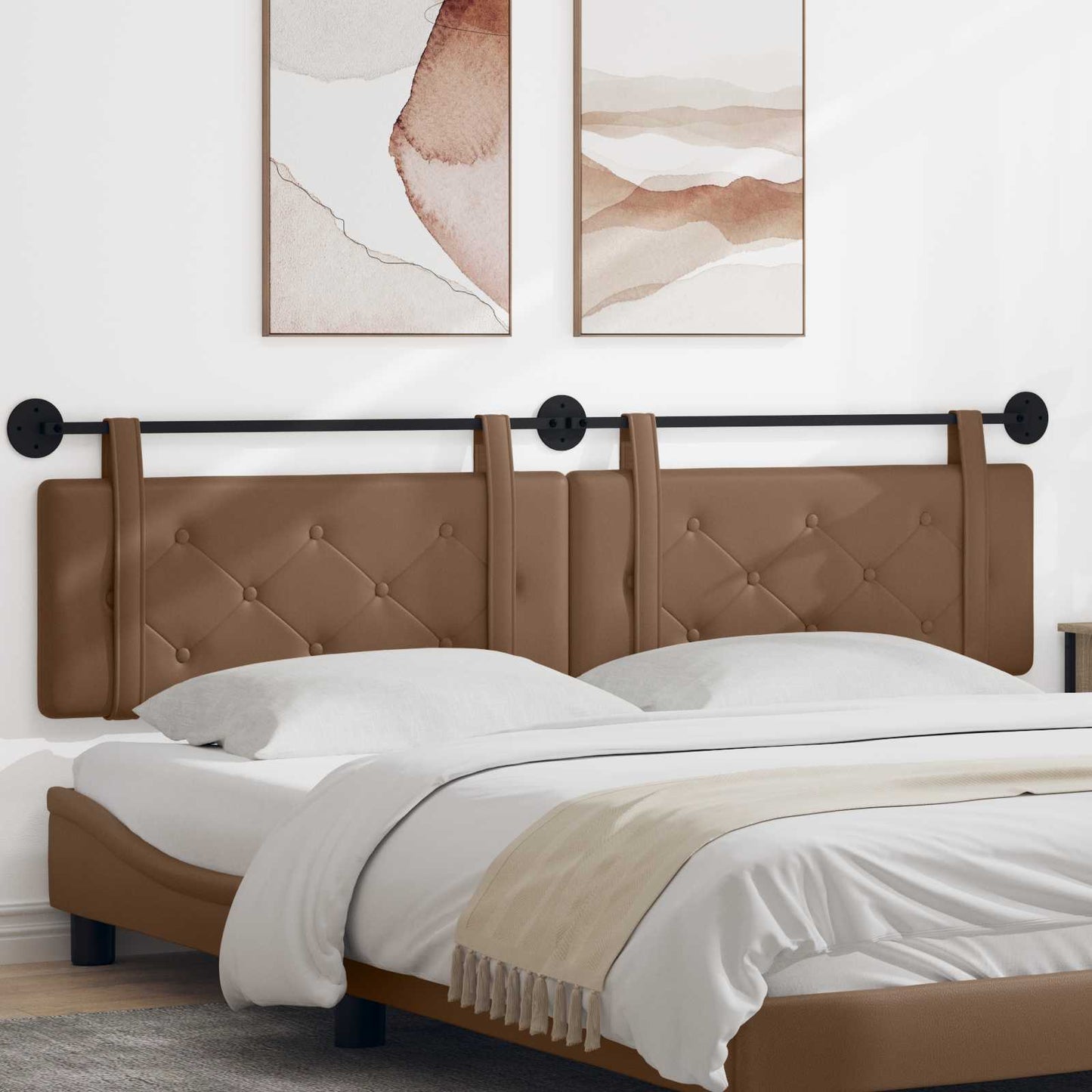 Hangend hoofdbord Cappuccino Kunstleer is nu te koop bij PeponiXL, paradijselijk wonen!