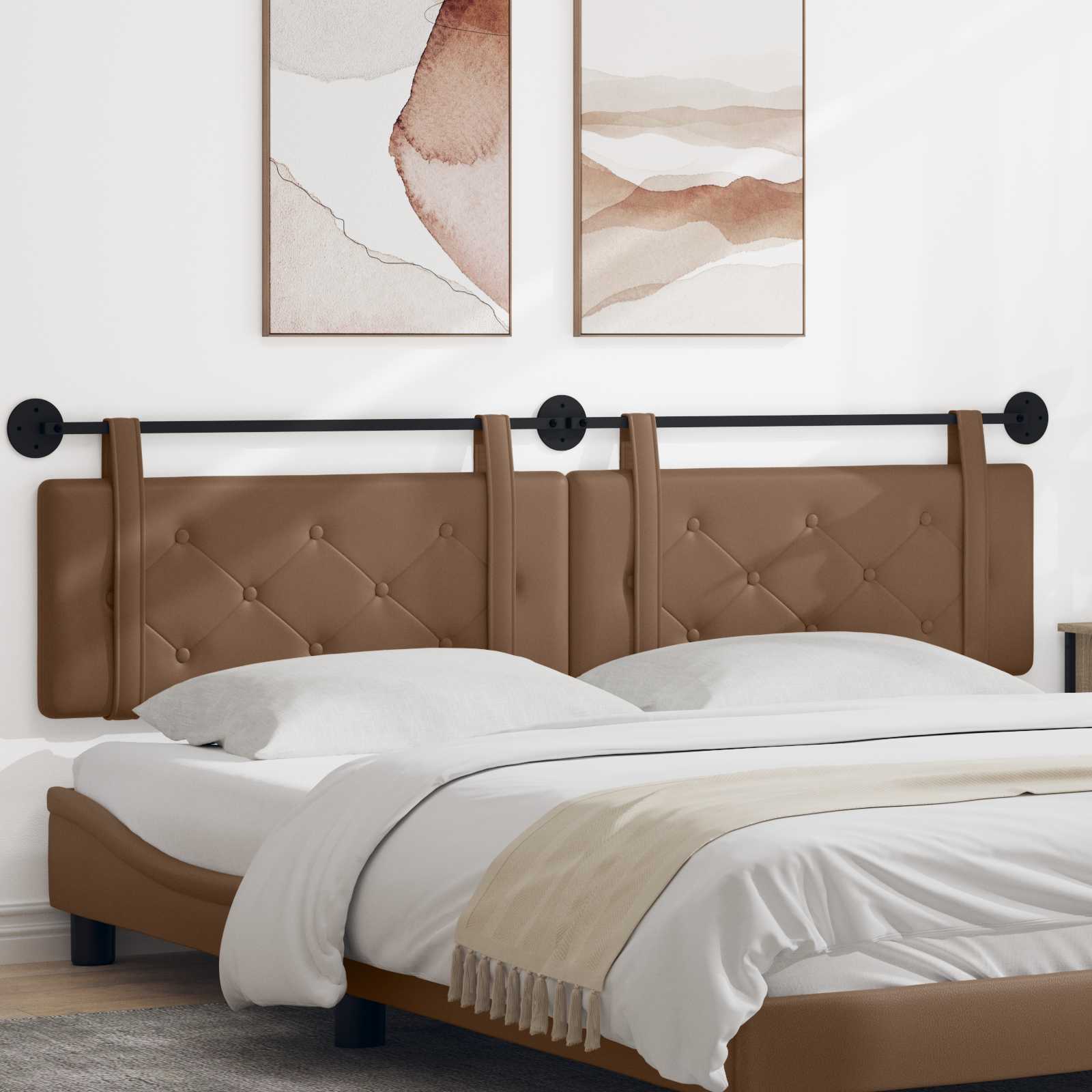 Hangend hoofdbord Cappuccino Kunstleer is nu te koop bij PeponiXL, paradijselijk wonen!