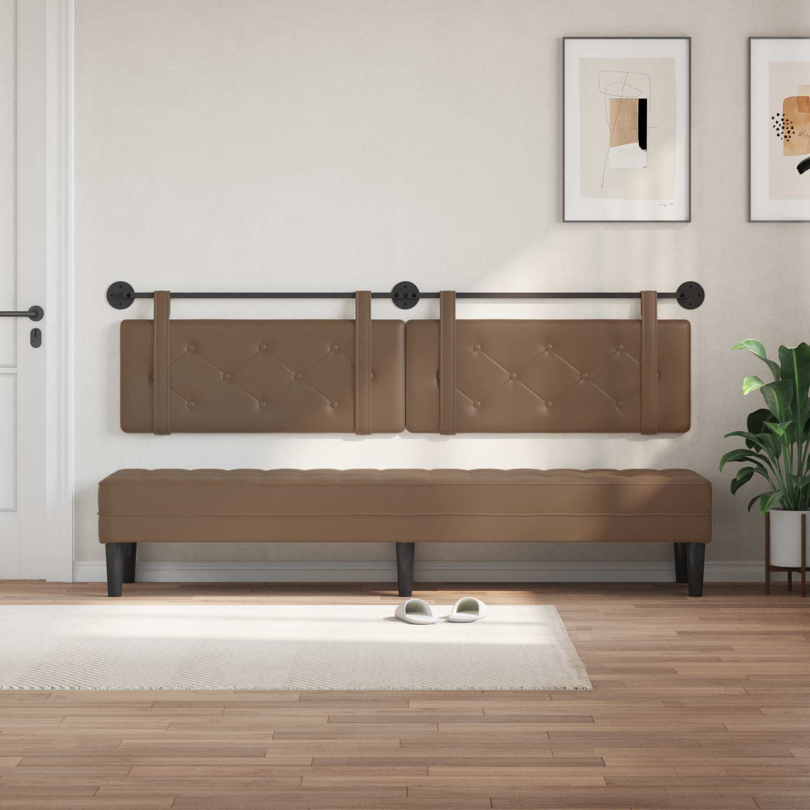 Hangend hoofdbord Cappuccino Kunstleer is nu te koop bij PeponiXL, paradijselijk wonen!