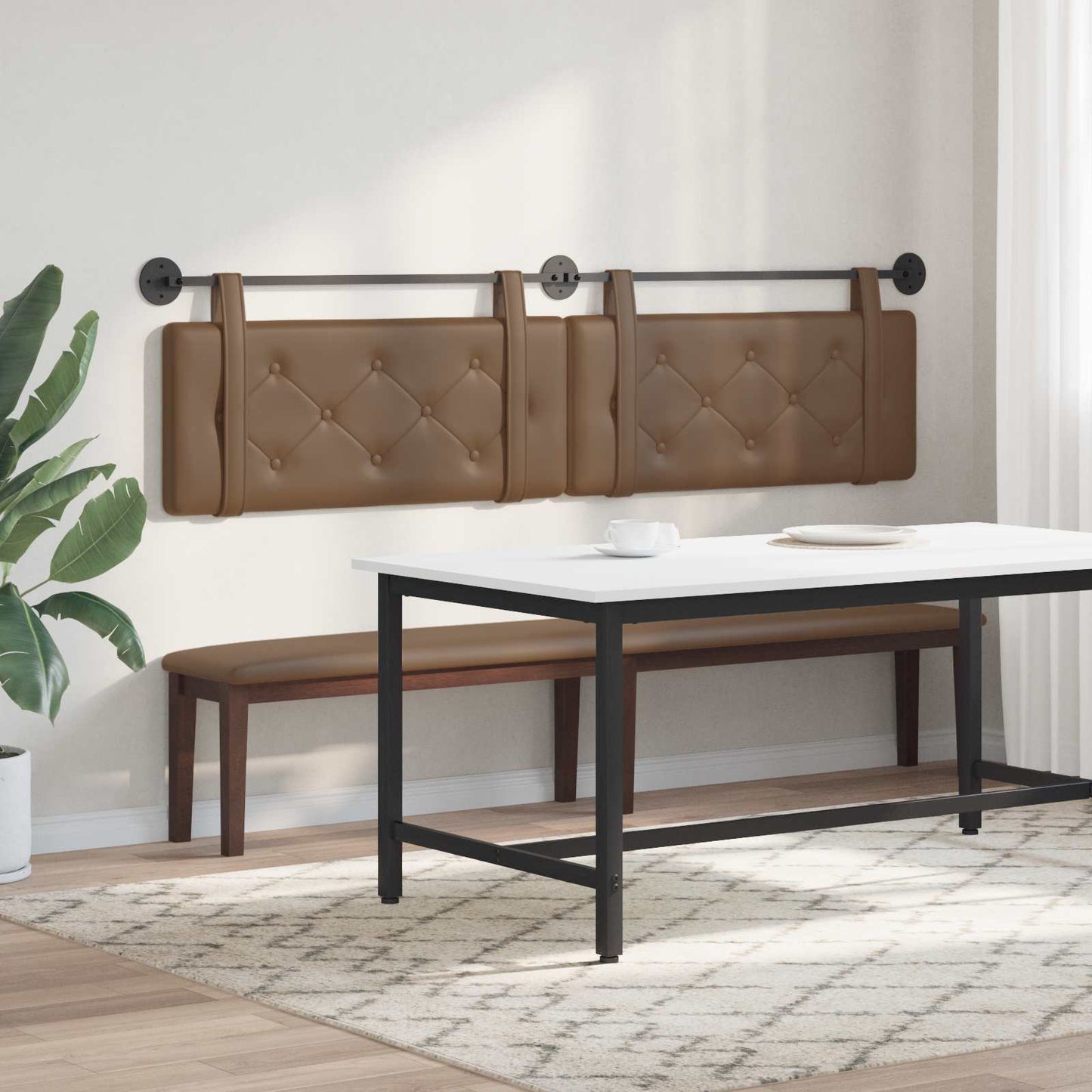 Hangend hoofdbord Cappuccino Kunstleer is nu te koop bij PeponiXL, paradijselijk wonen!