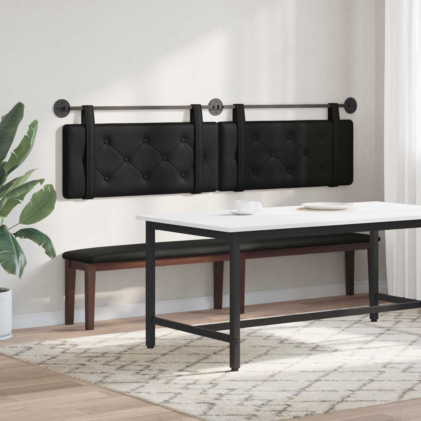 Hangend hoofdbord Zwart Kunstleer is nu te koop bij PeponiXL, paradijselijk wonen!