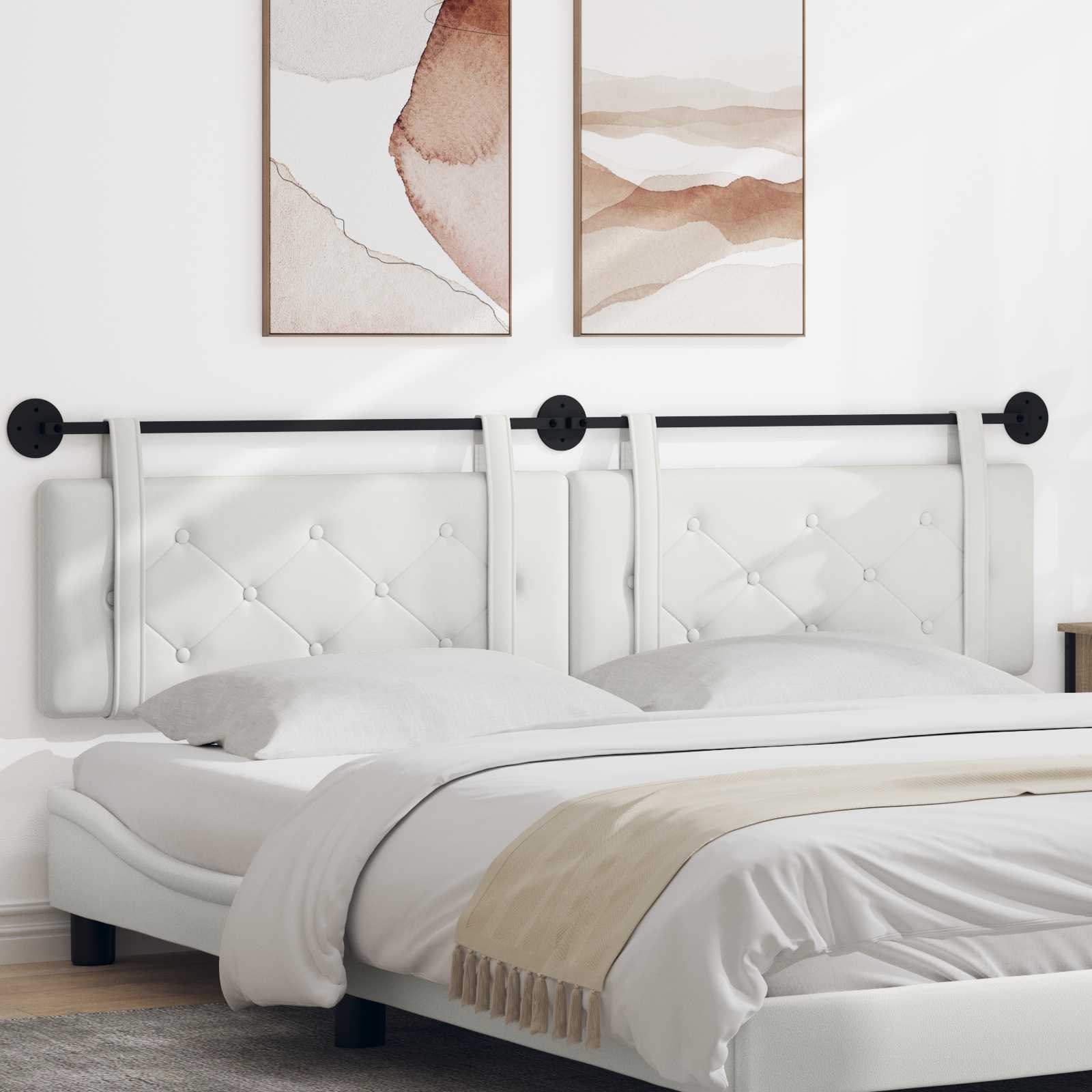 Hangend hoofdbord Wit Kunstleer is nu te koop bij PeponiXL, paradijselijk wonen!