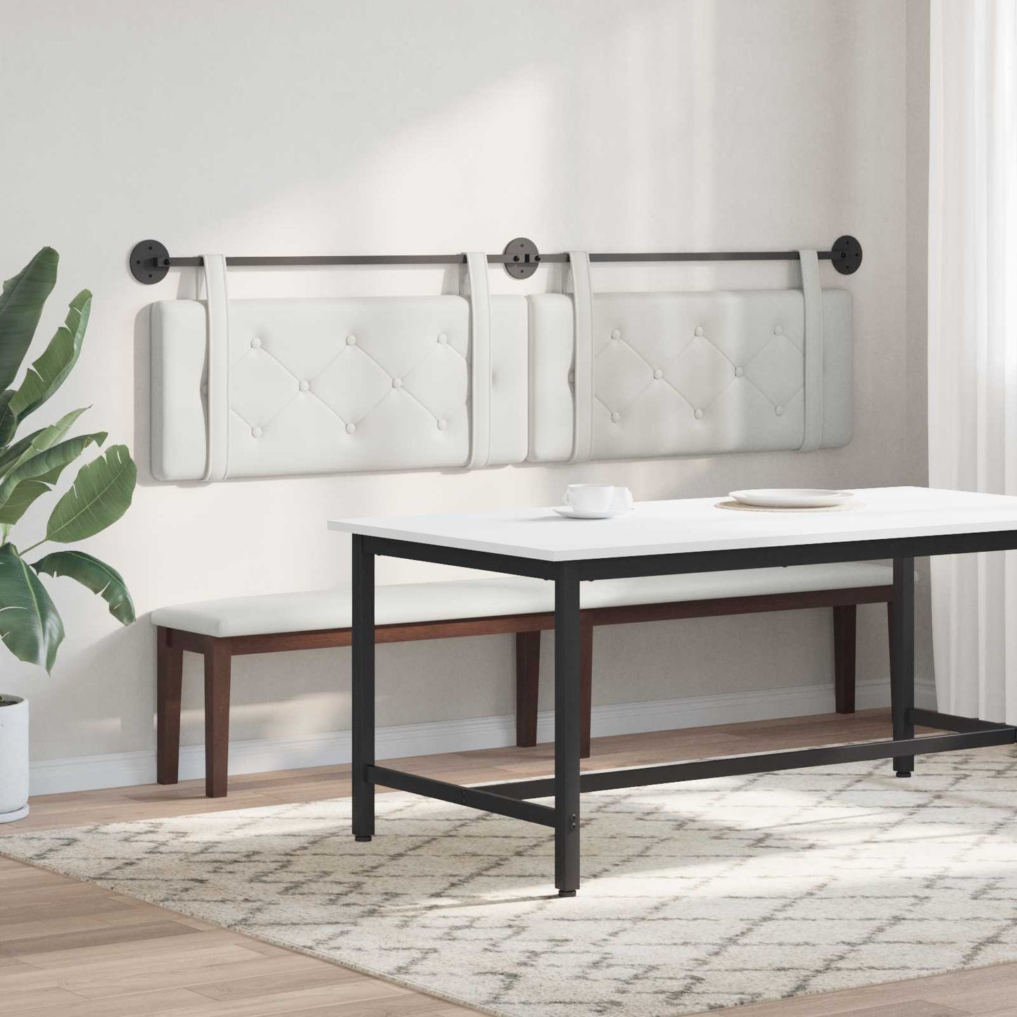 Hangend hoofdbord Wit Kunstleer is nu te koop bij PeponiXL, paradijselijk wonen!