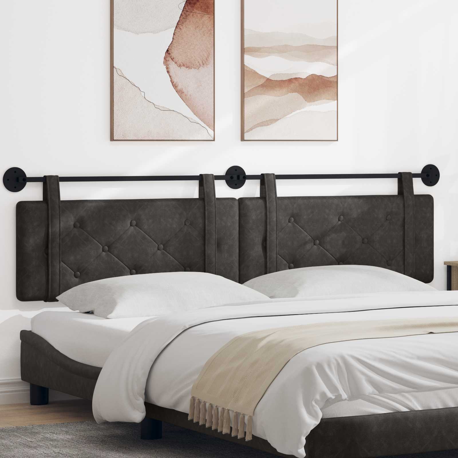 Hangend hoofdbord Zwart Antiek PU is nu te koop bij PeponiXL, paradijselijk wonen!