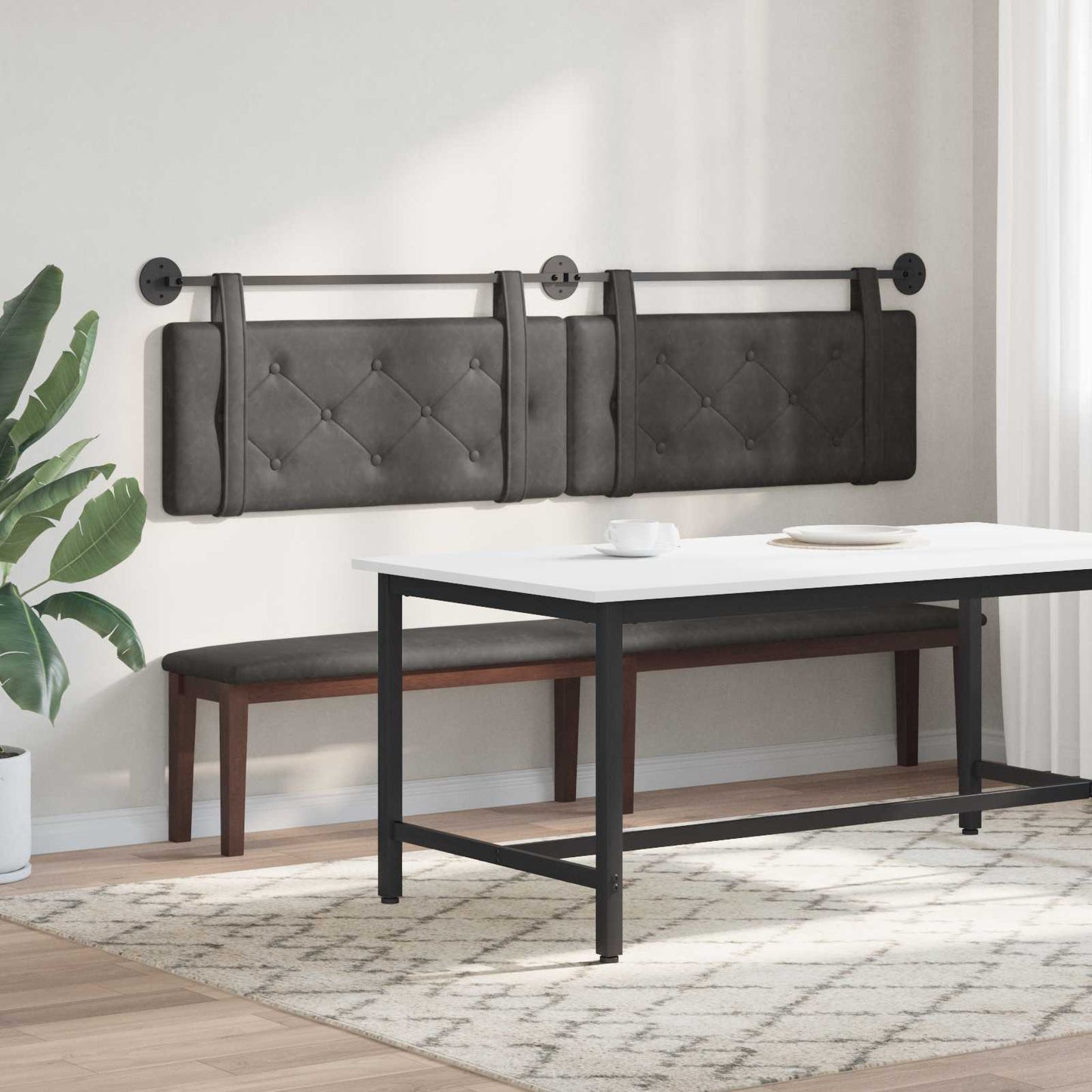 Hangend hoofdbord Zwart Antiek PU is nu te koop bij PeponiXL, paradijselijk wonen!