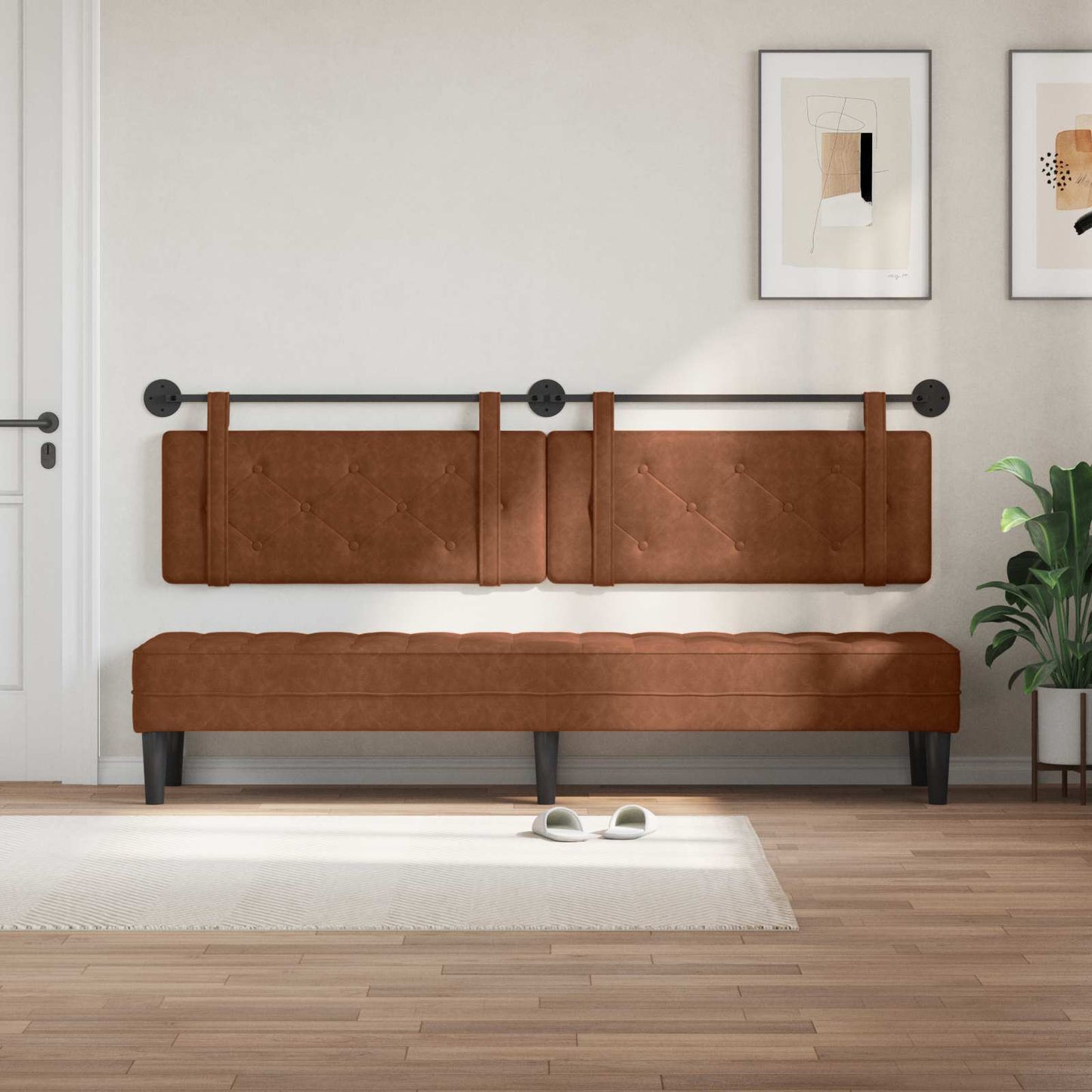 Hangend hoofdbord Bruin Antiek PU is nu te koop bij PeponiXL, paradijselijk wonen!