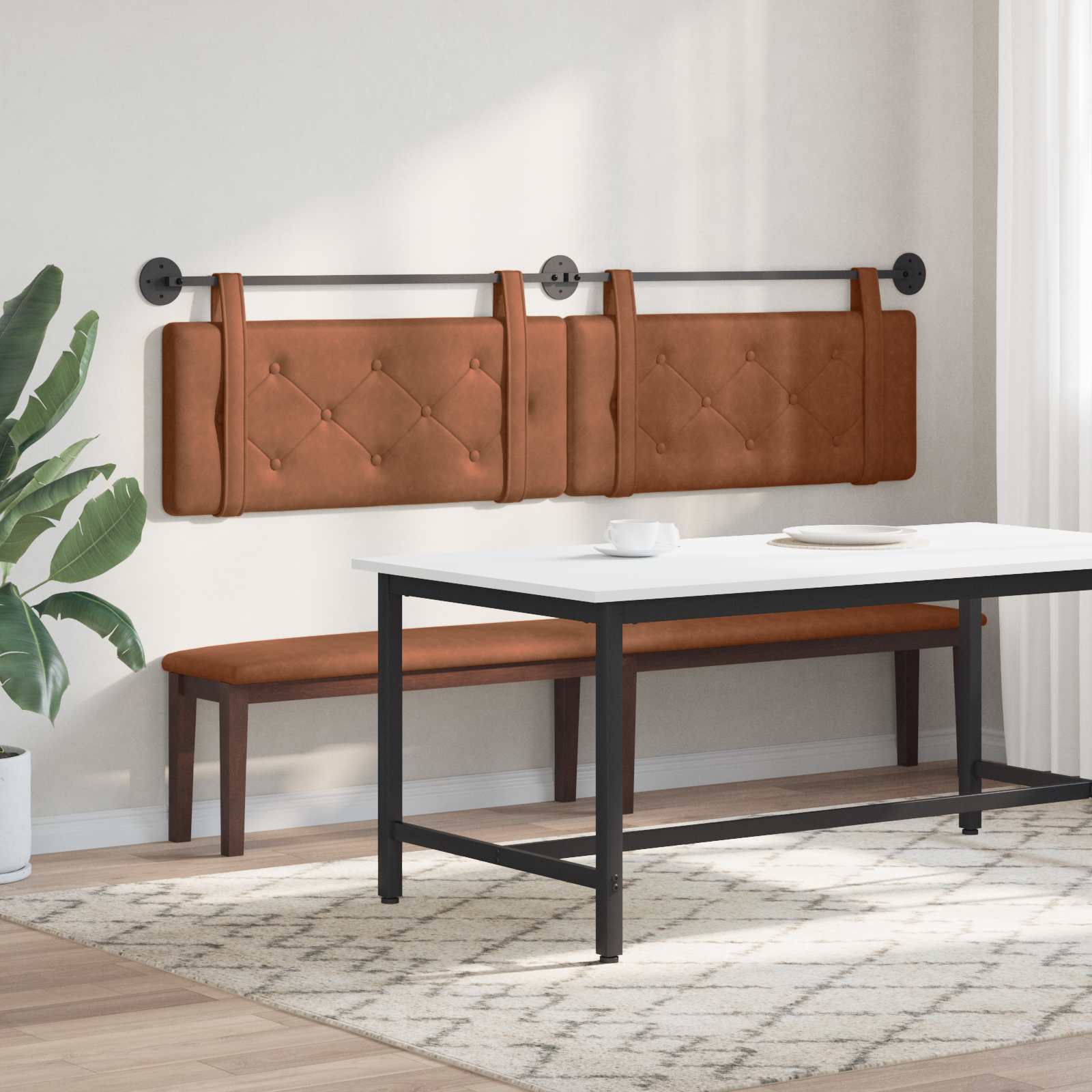 Hangend hoofdbord Bruin Antiek PU is nu te koop bij PeponiXL, paradijselijk wonen!