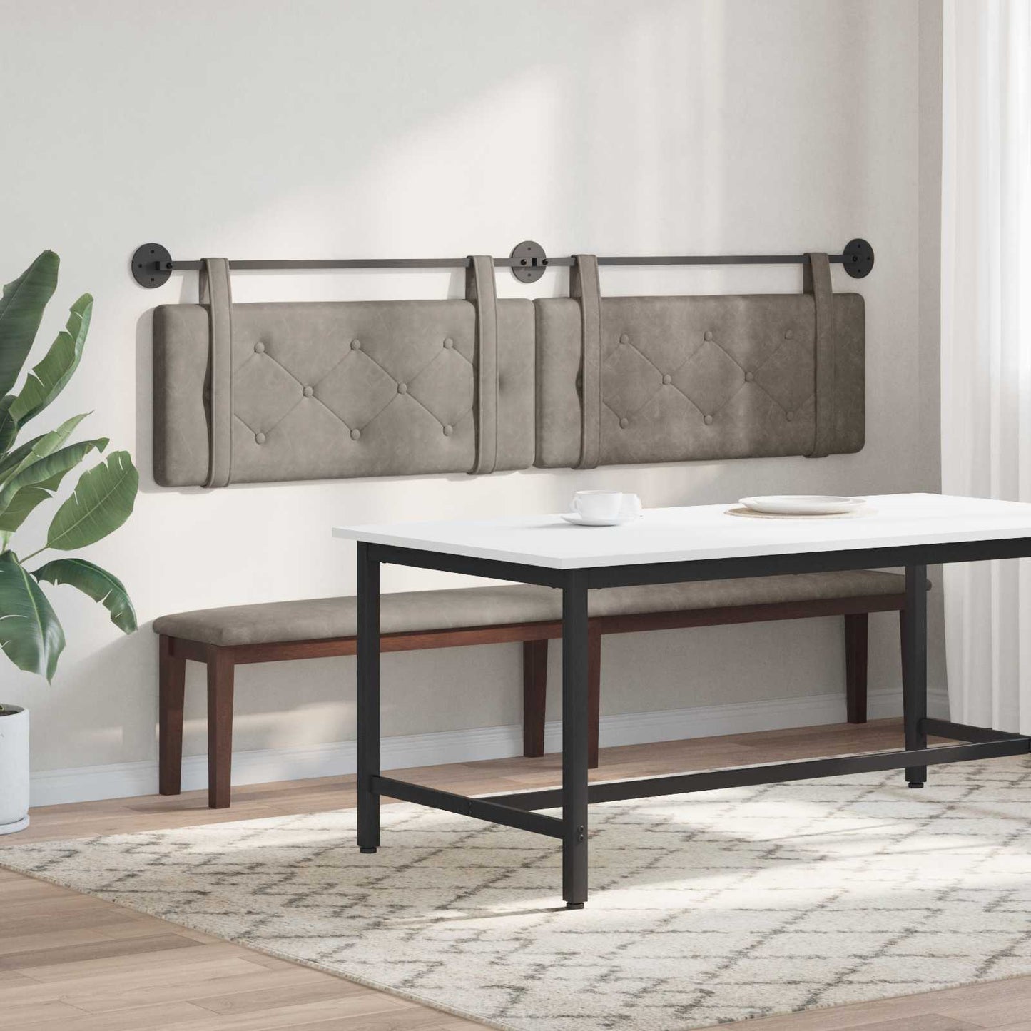 Hangend hoofdbord Grijs Antiek PU is nu te koop bij PeponiXL, paradijselijk wonen!