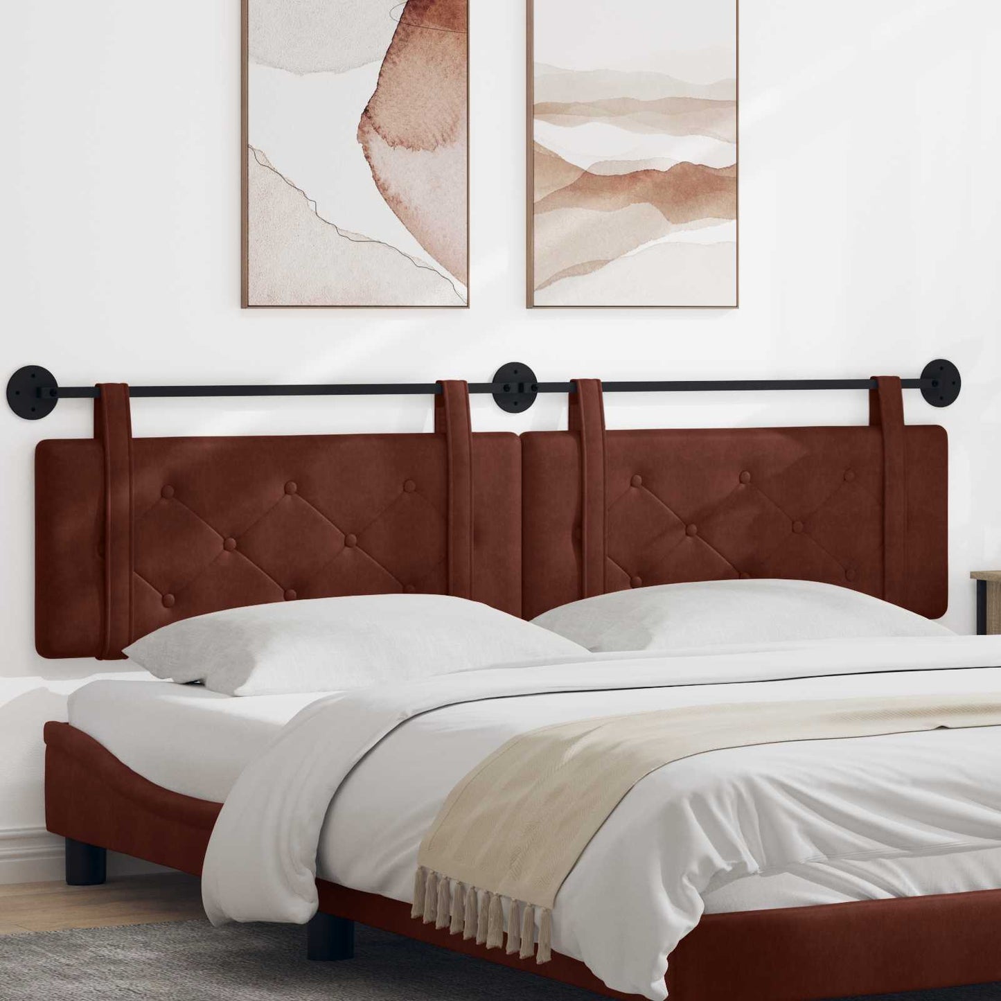 Hangend hoofdbord Glanzend Bruin Antiek PU is nu te koop bij PeponiXL, paradijselijk wonen!