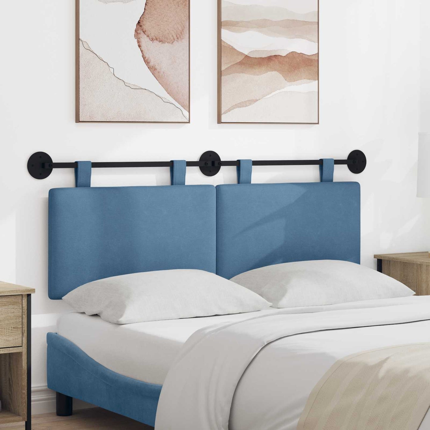 Hangend hoofdbord Blauw Katoen Stof is nu te koop bij PeponiXL, paradijselijk wonen!