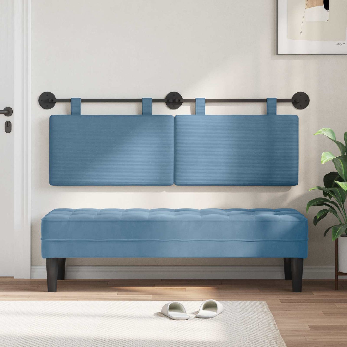 Hangend hoofdbord Blauw Katoen Stof is nu te koop bij PeponiXL, paradijselijk wonen!