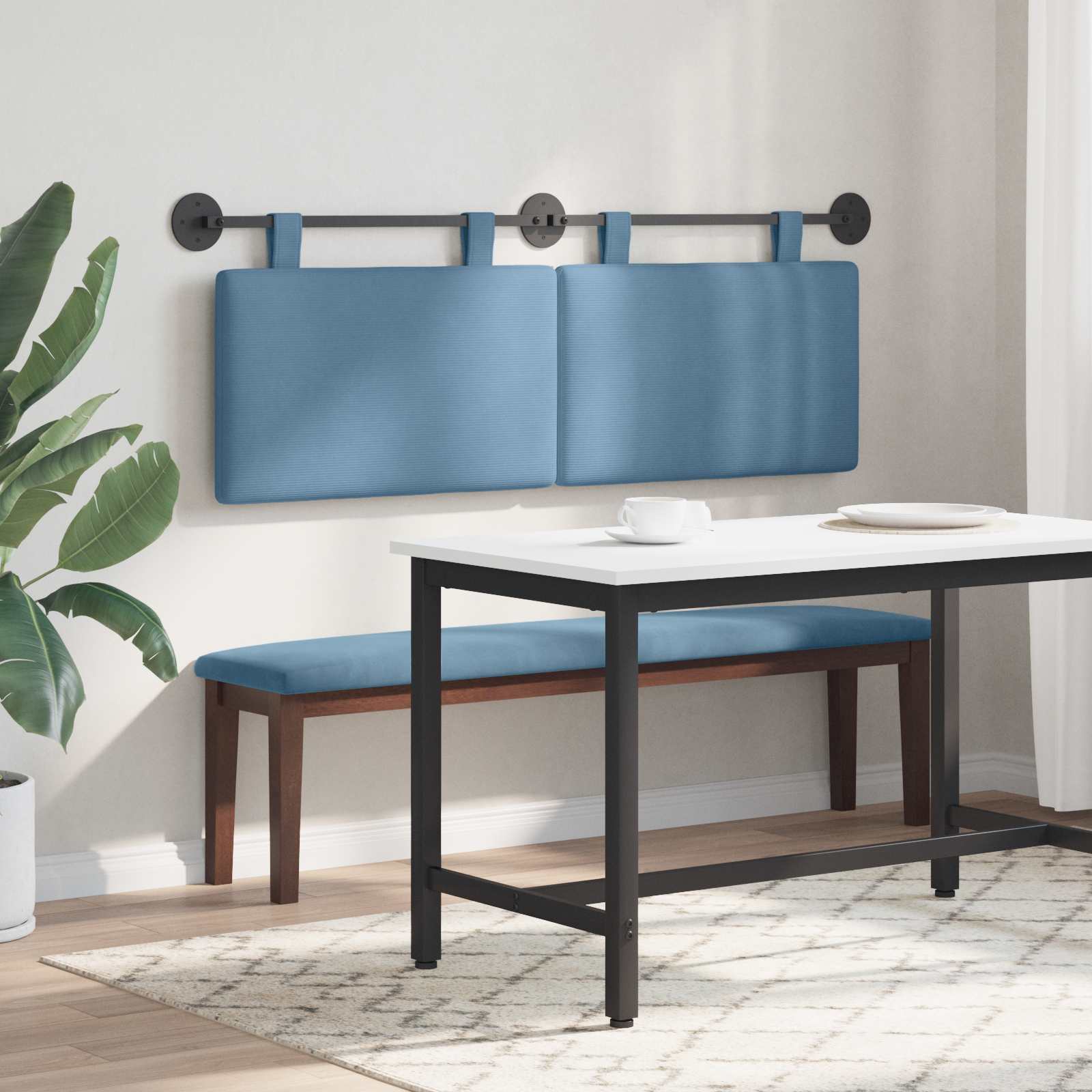 Hangend hoofdbord Blauw Katoen Stof is nu te koop bij PeponiXL, paradijselijk wonen!