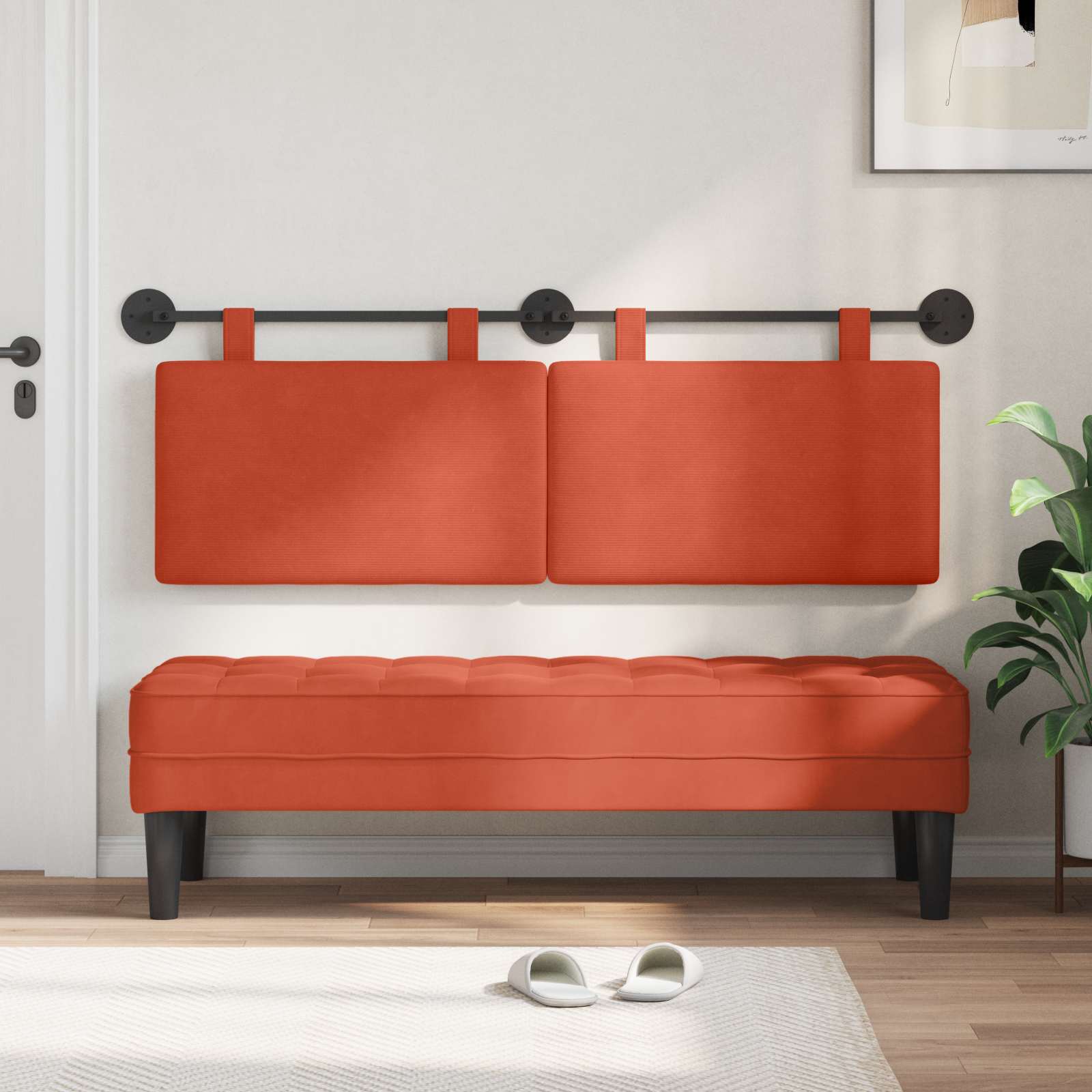 Hangend hoofdbord Rood-oranje Katoen Stof is nu te koop bij PeponiXL, paradijselijk wonen!